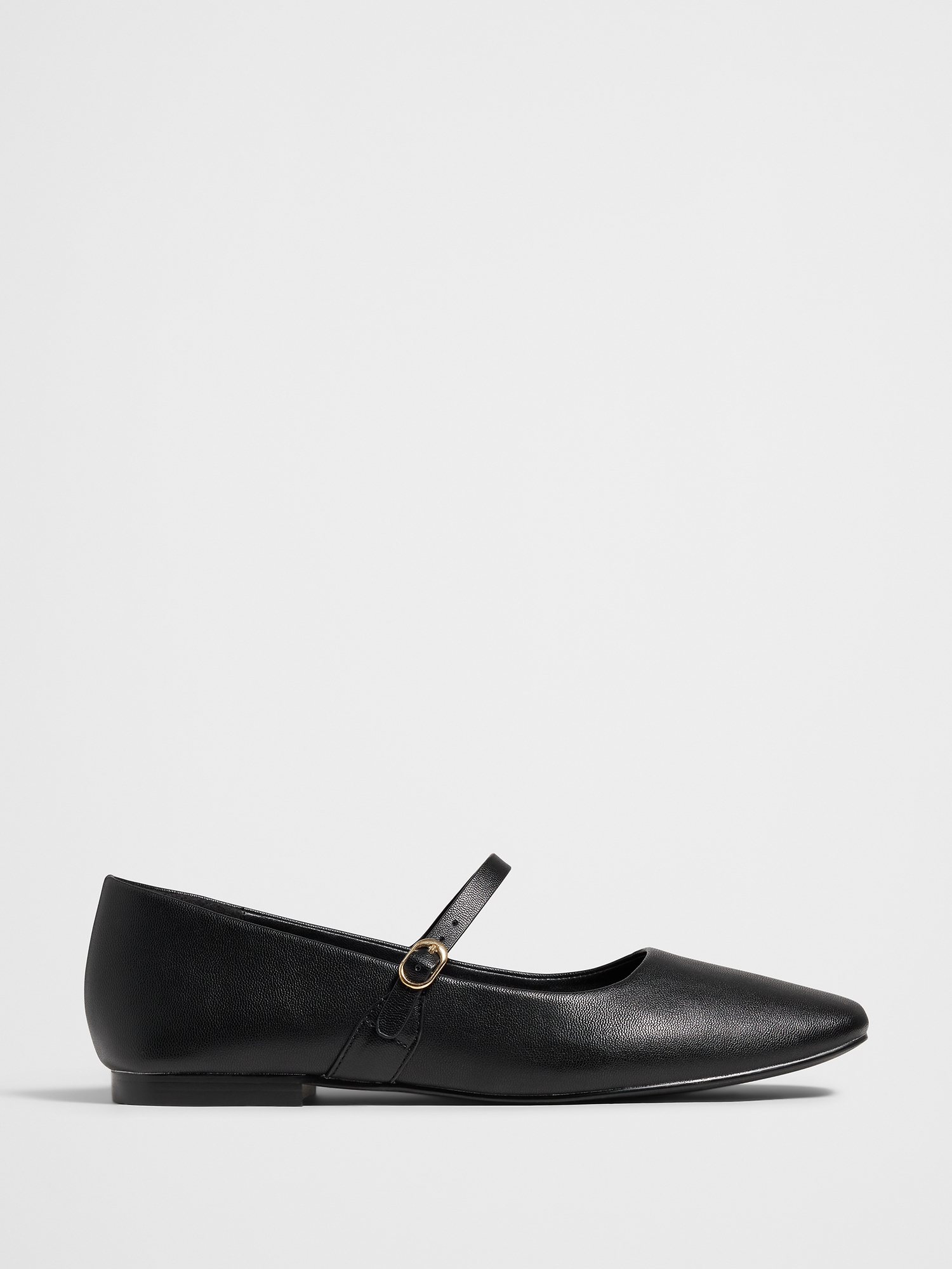 Vegan Leather Maryjane Ballet Flat - Black