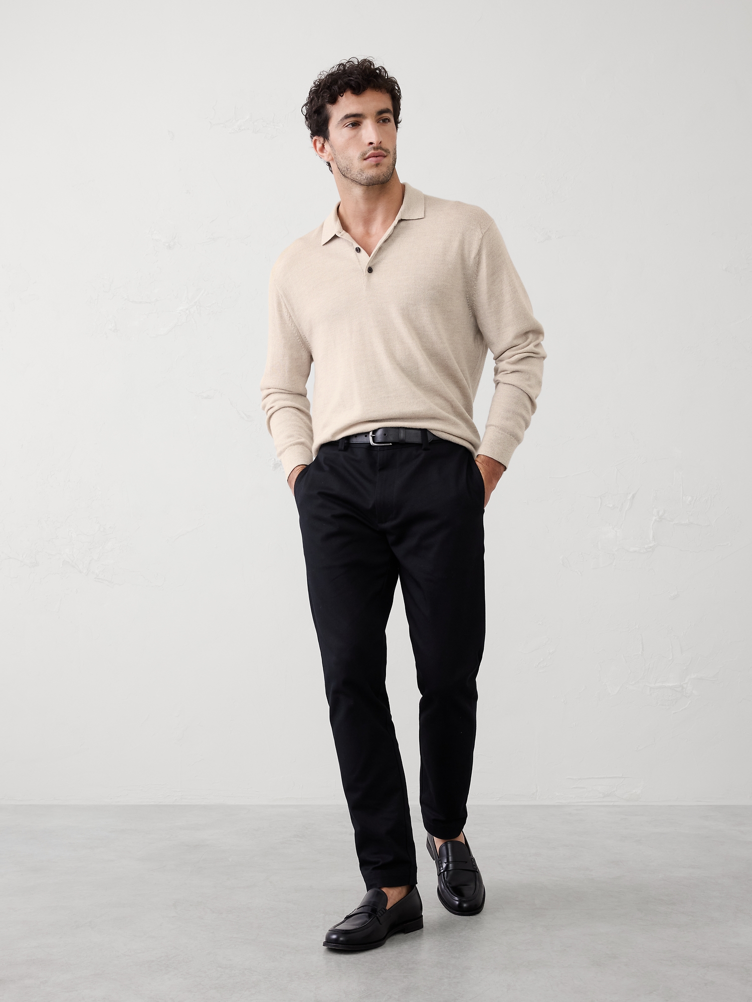 Image number 1 showing, Merino Wool Polo Sweater