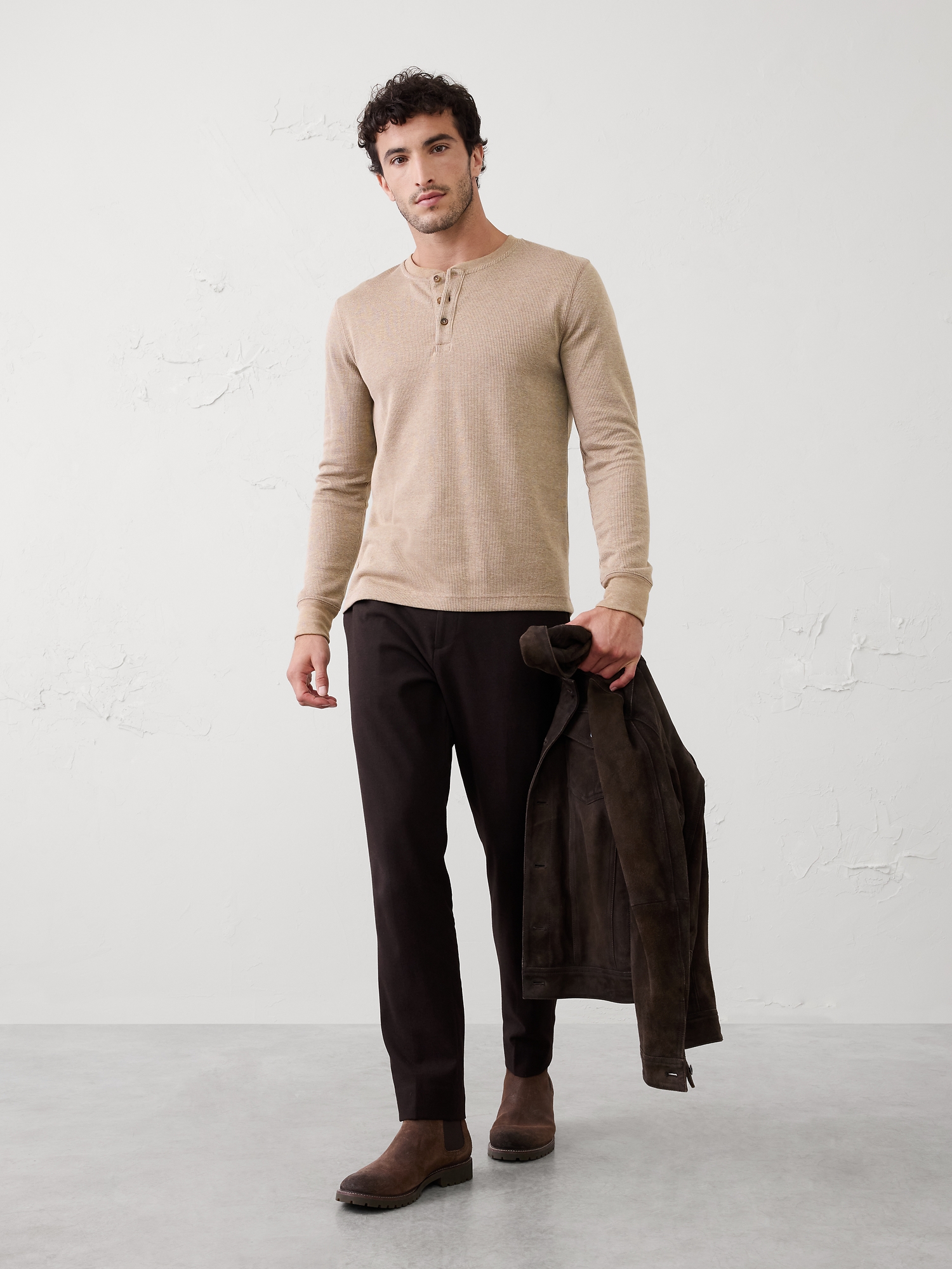 Image number 1 showing, Waffle Knit Henley