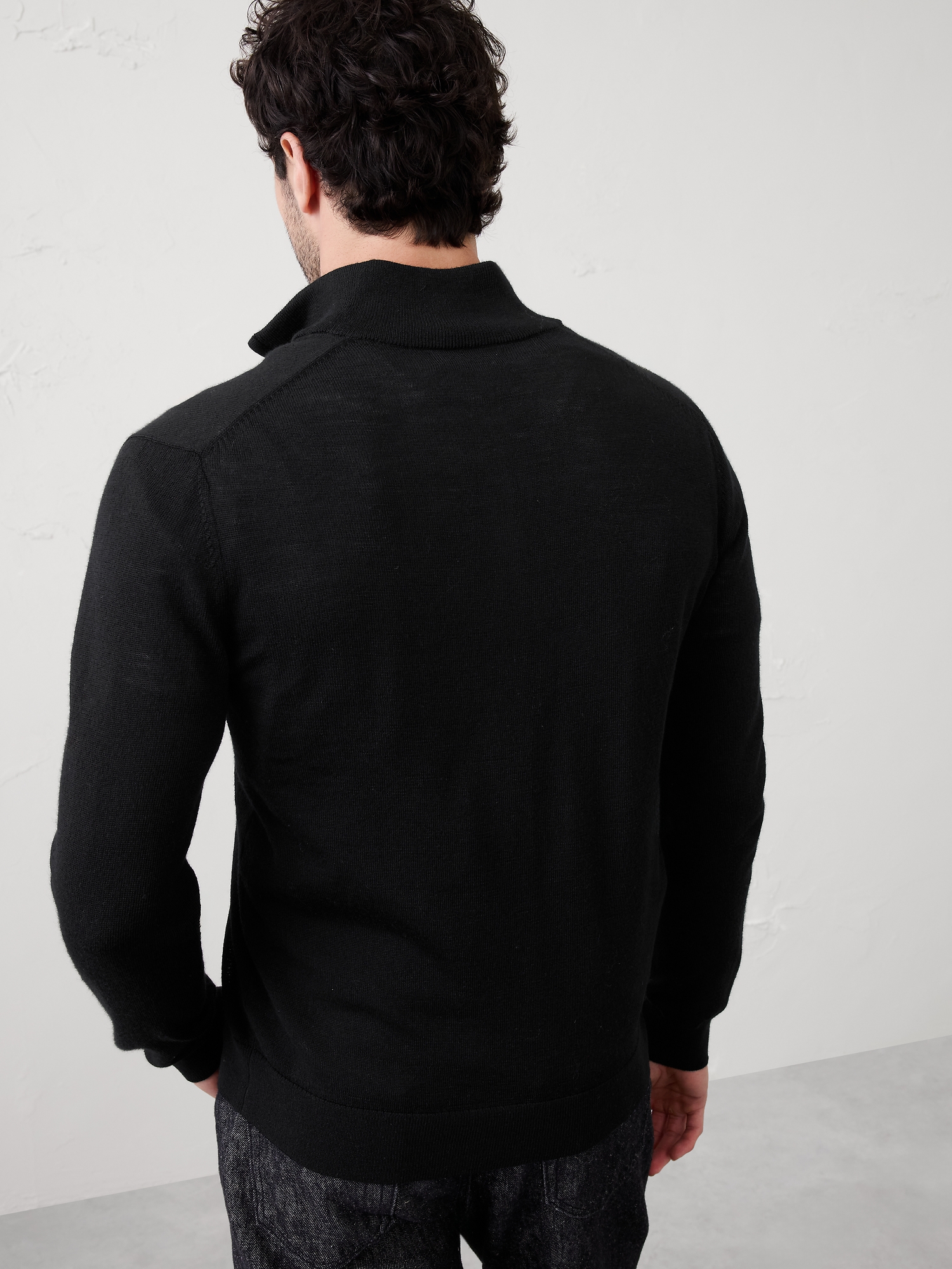 Image number 2 showing, MERINO WOOL HALF-ZIP SWEATER