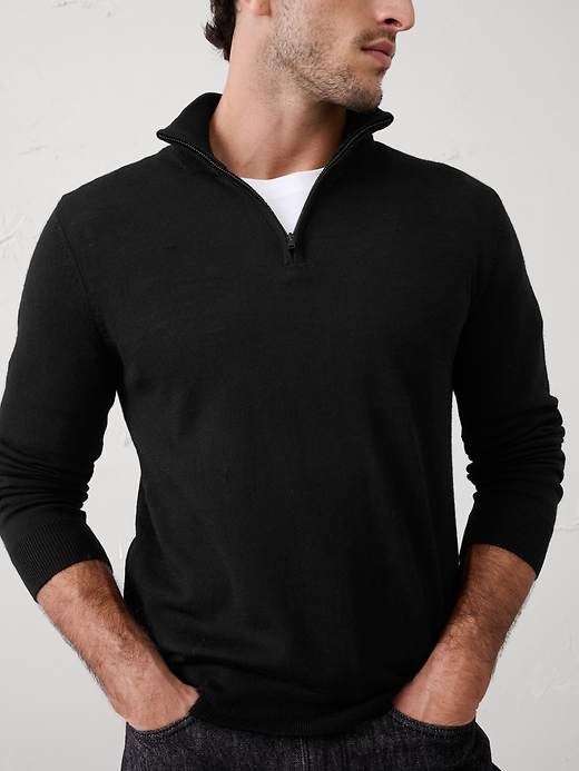 Merino Wool Quarter-Zip Sweater | Banana Republic Factory