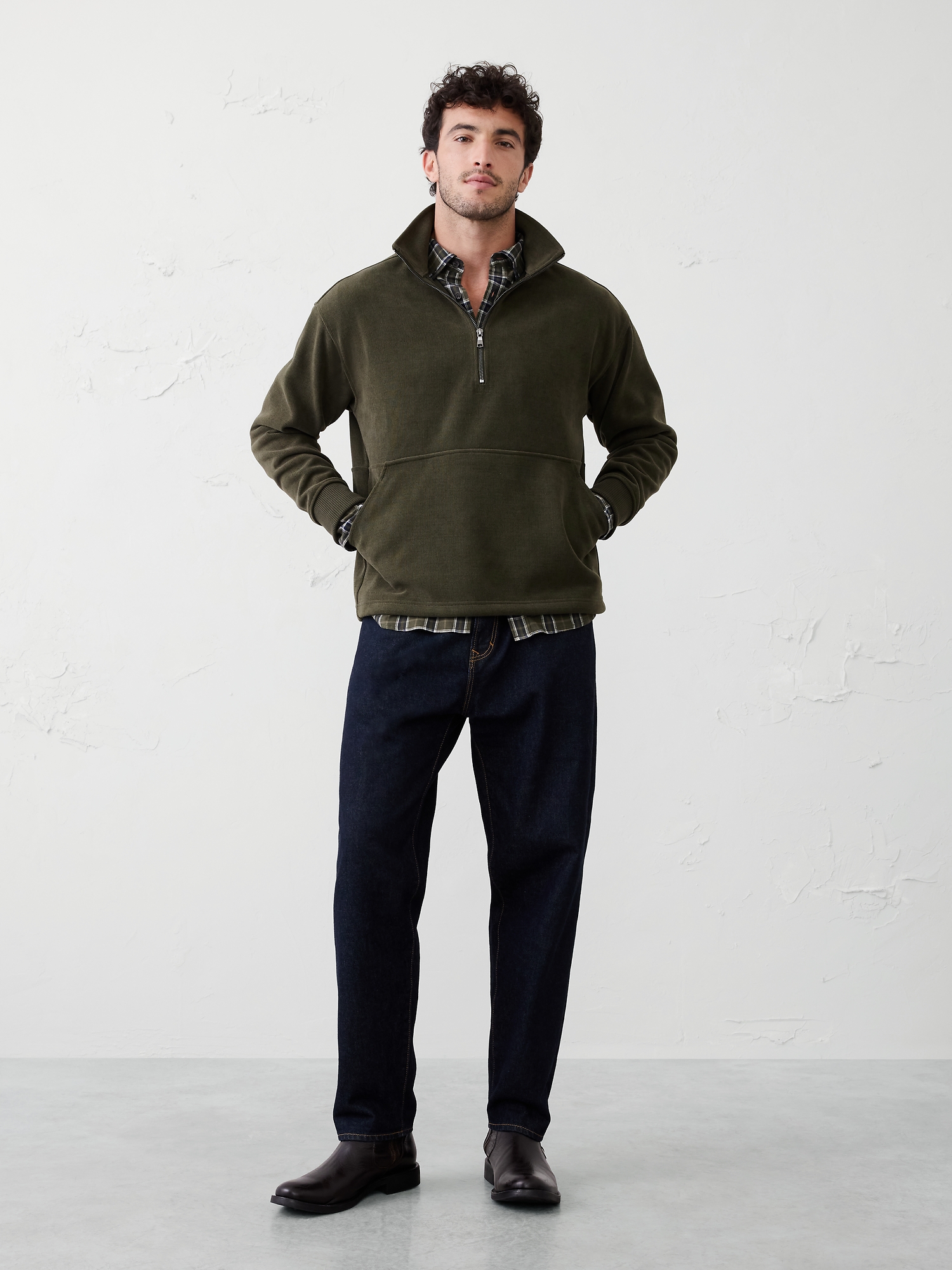 Image number 1 showing, Knit Half-Zip Sweatshirt