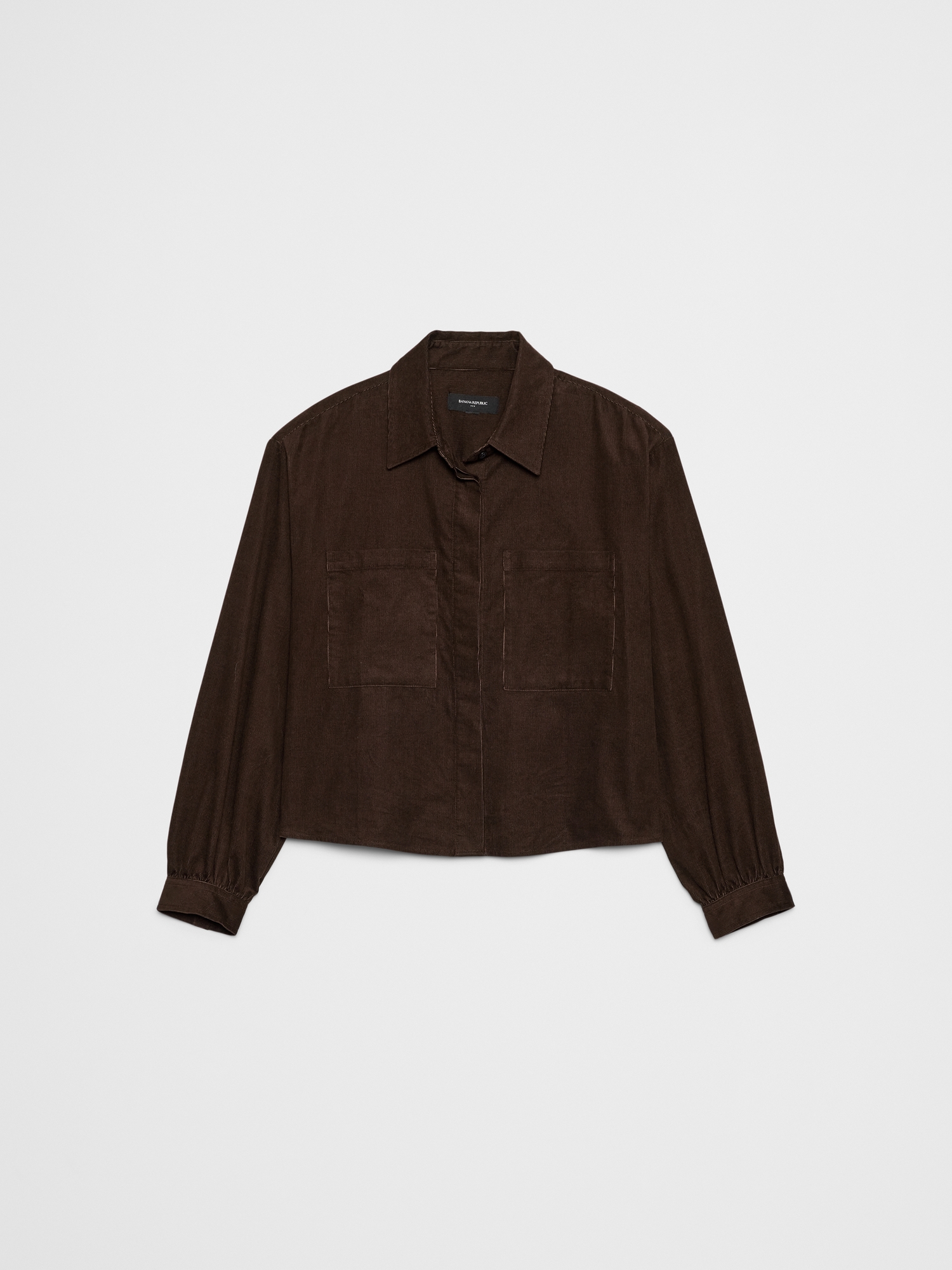 Image number 4 showing, CROPPED DOUBLE POCKET SHIRT