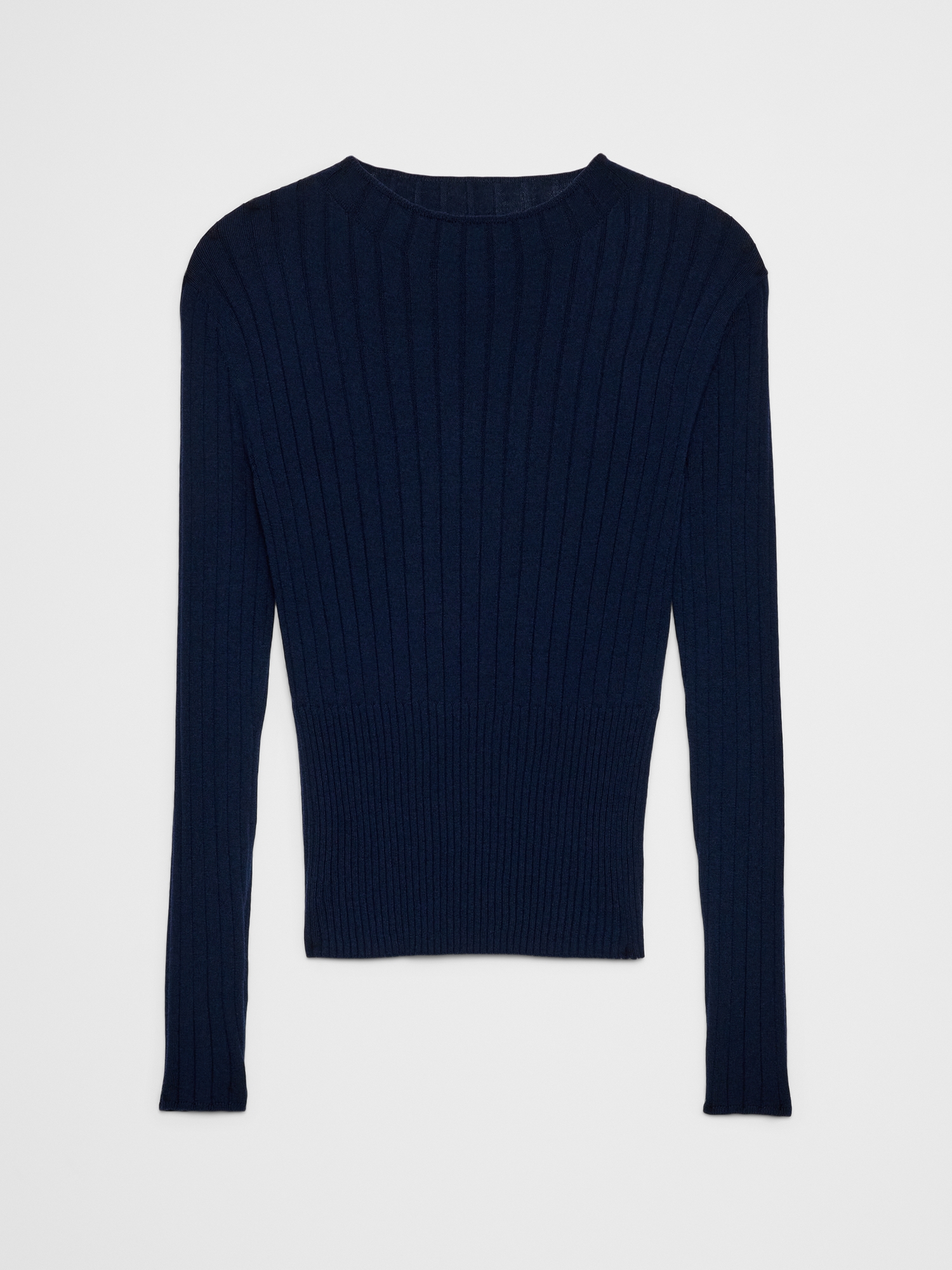 Image number 4 showing, MERINO WOOL RIBBED SWEATER