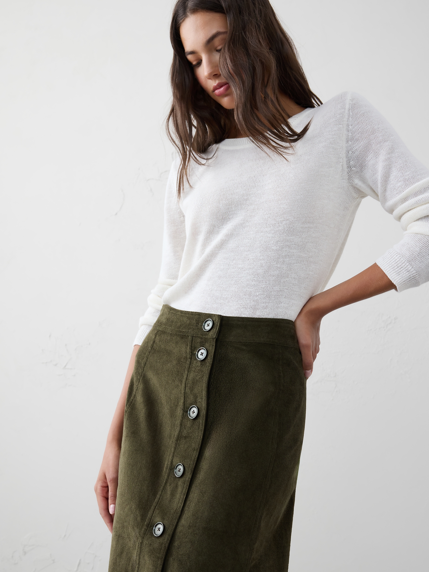 Image number 3 showing, Corduroy Midi Skirt