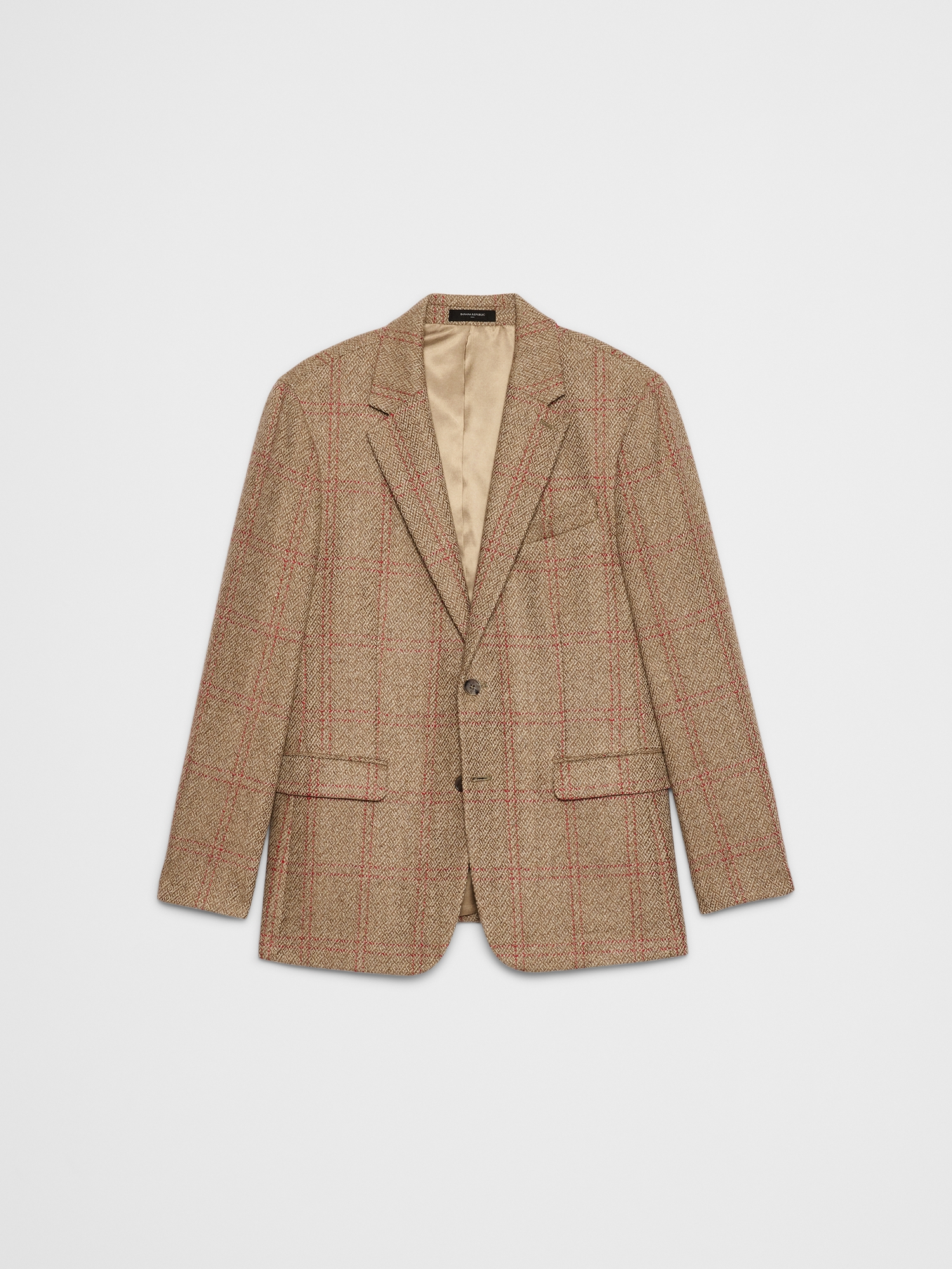 Image number 4 showing, Tailored-Fit Wool-Blend Windowpane Jacket