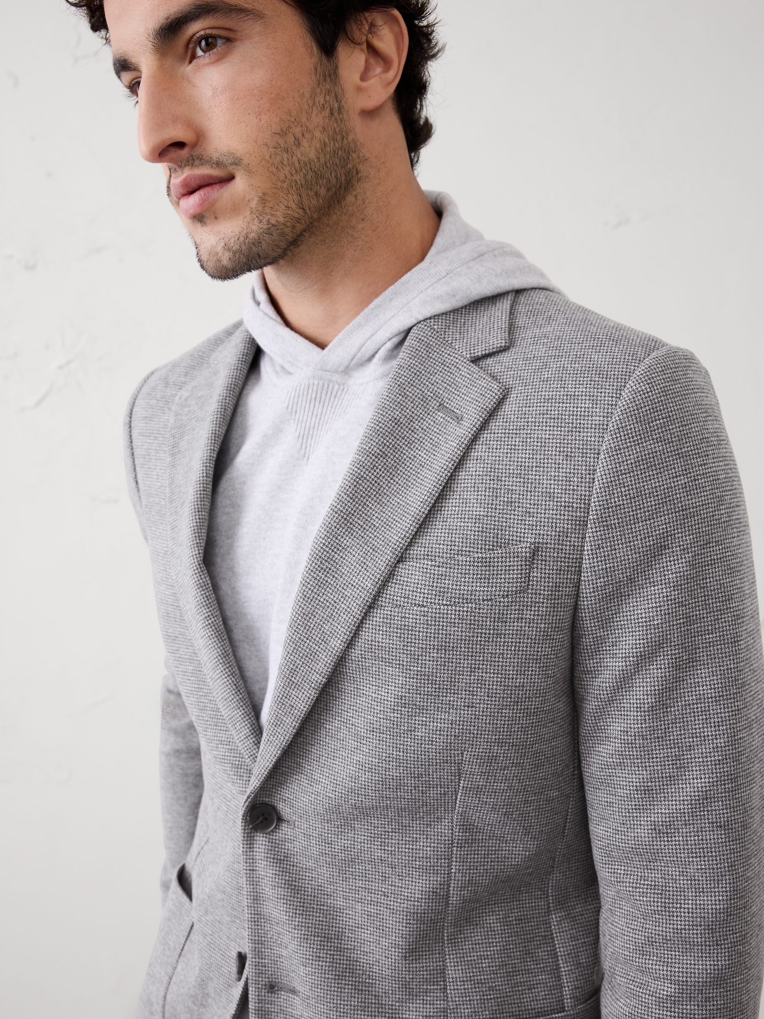 Image number 3 showing, Tailored-Fit Knit Mini Houndstooth Jacket