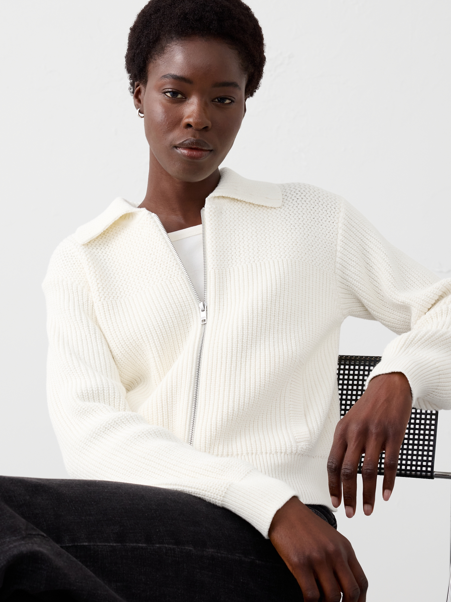 Image number 1 showing, TEXTURED SWEATER JACKET