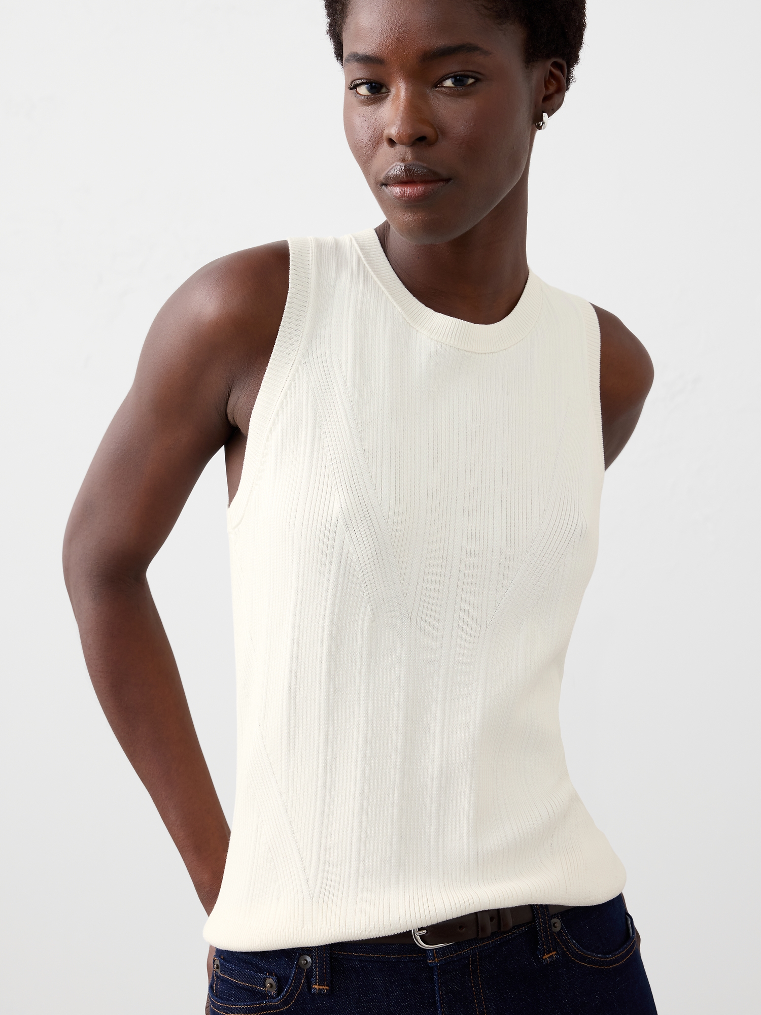 Image number 1 showing, Variegated Ribbed Shell Sweater