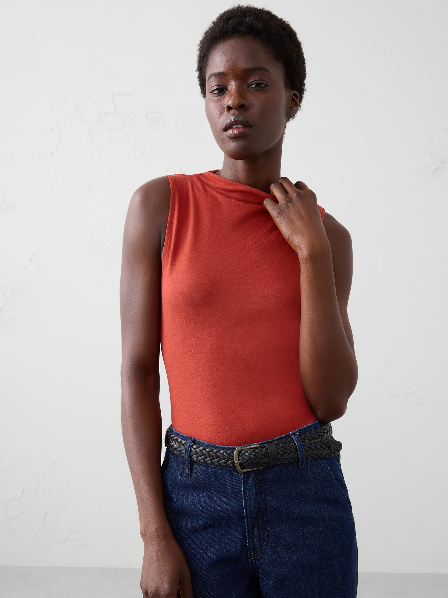 Image number 1 showing, SOFT LUXE MOCKNECK TOP