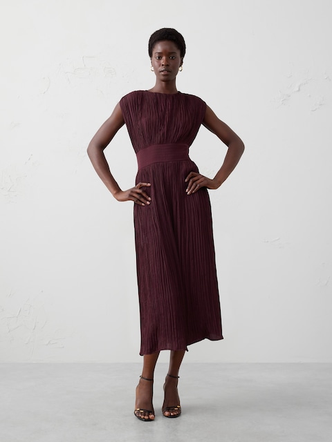 Cap-Sleeve Midi Dress