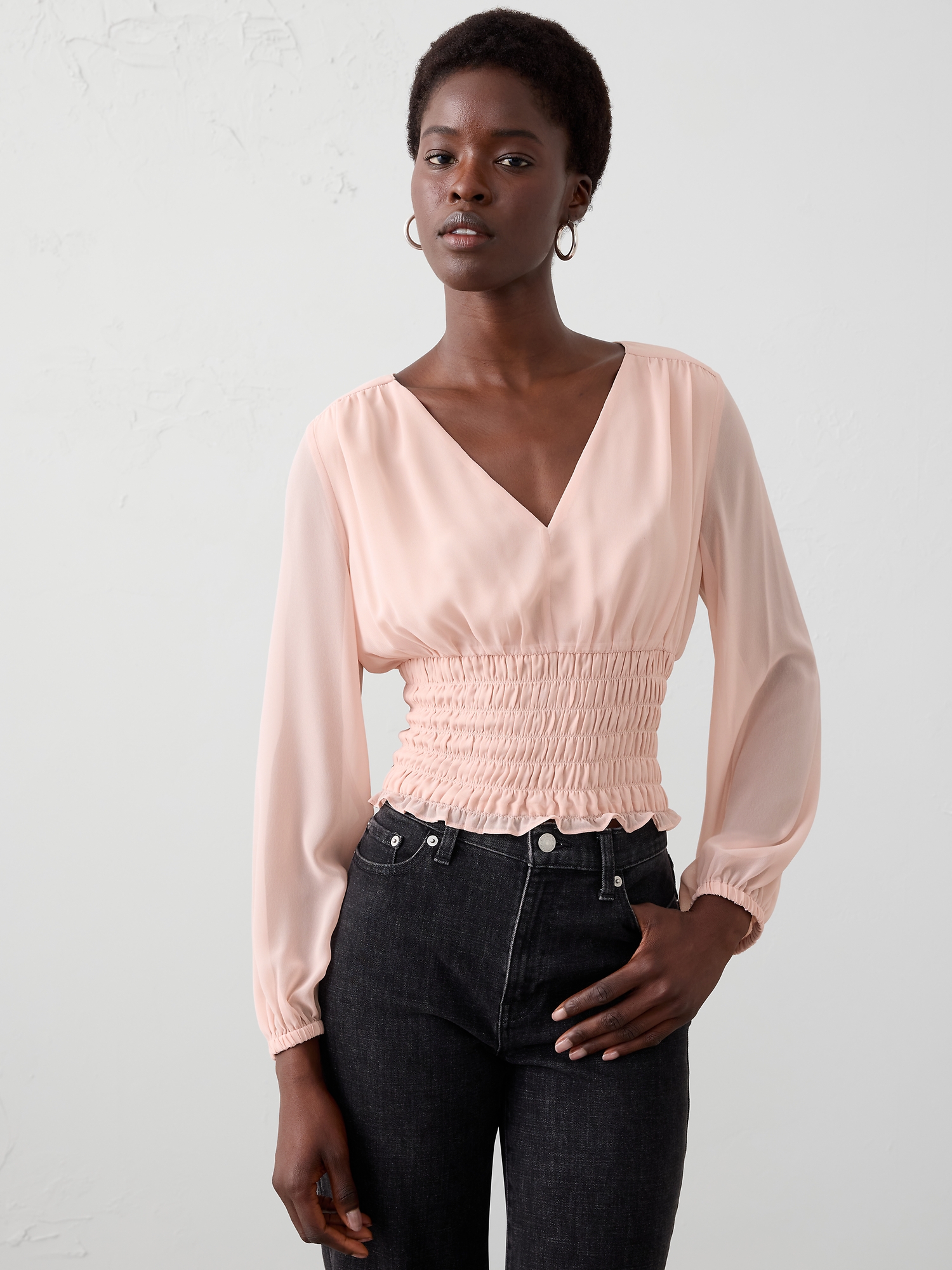 Image number 1 showing, Ruched V-Neck Top