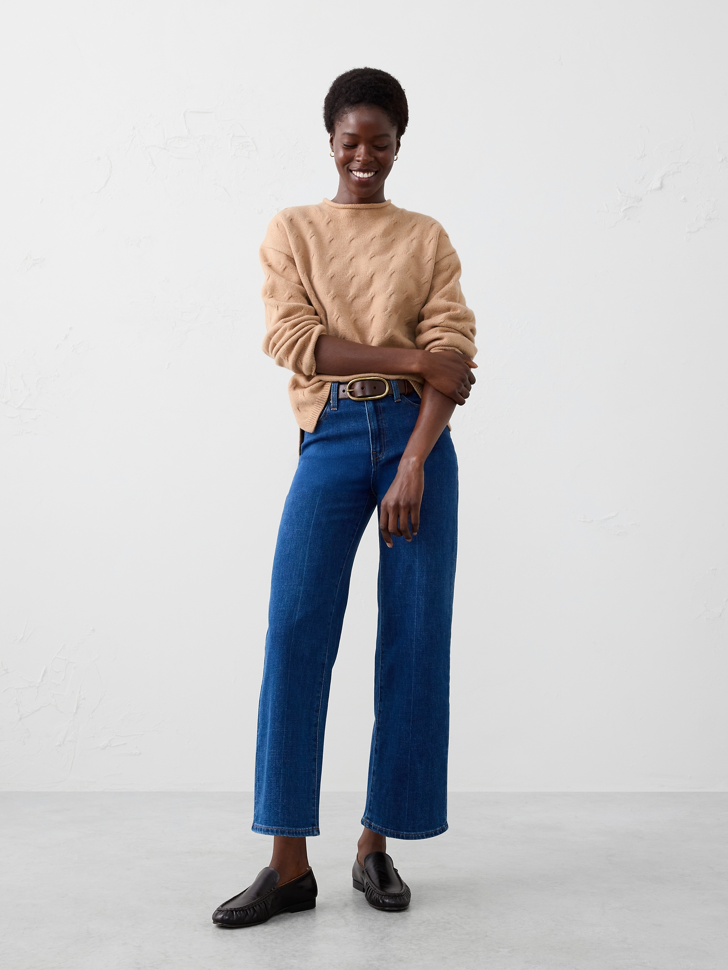 Image number 1 showing, Cable Roll-Neck Sweater