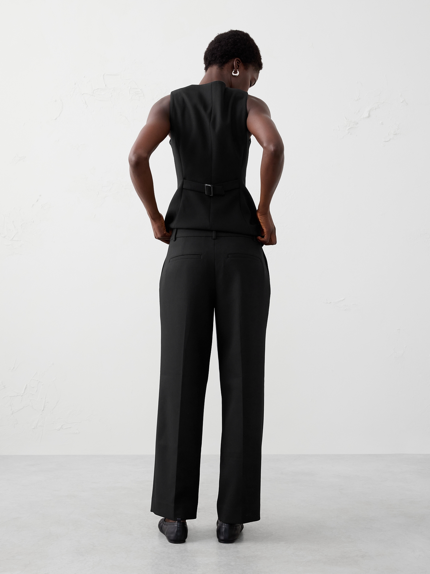 Image number 2 showing, Straight High-Rise Double Weave Trouser