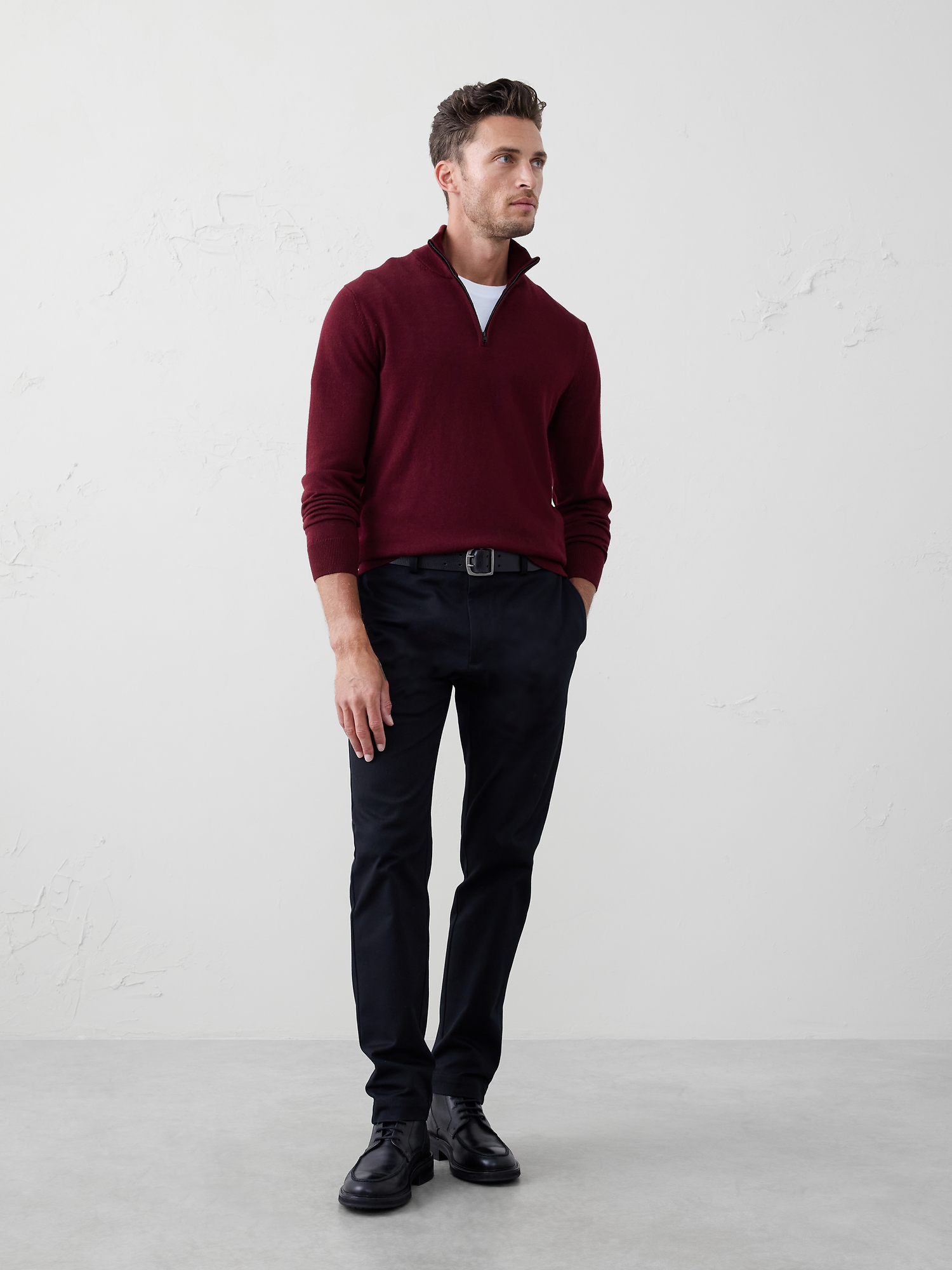 Image number 1 showing, Merino Wool Half-Zip Sweater