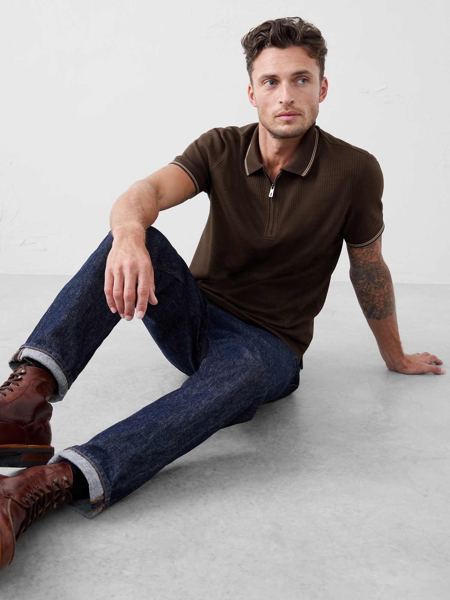 Image number 1 showing, Zip Placket Polo
