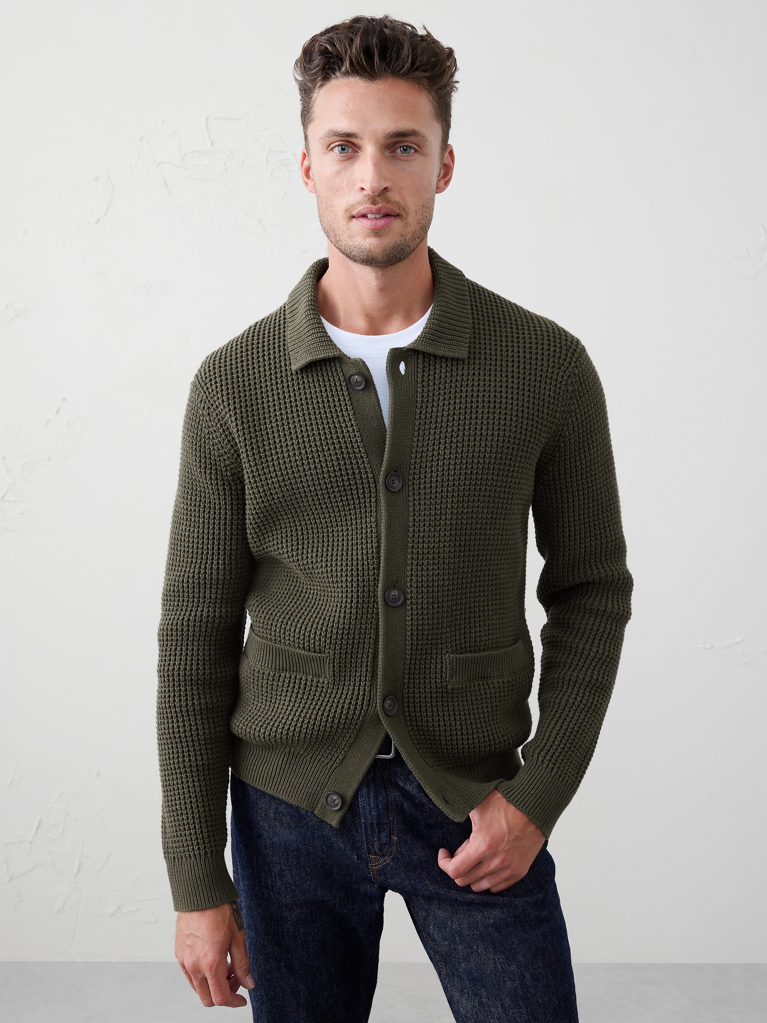 Image number 1 showing, Waffle Cardigan