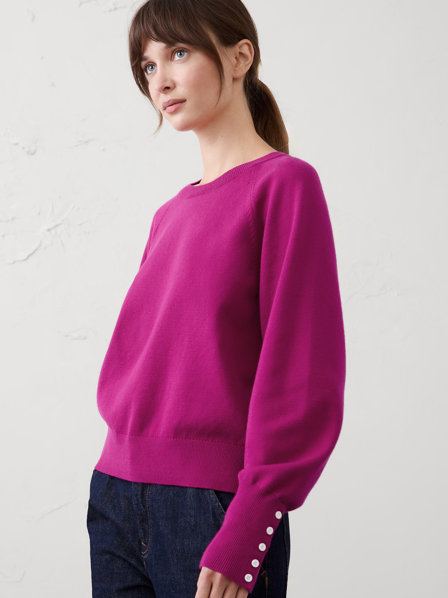 Image number 1 showing, Volume-Sleeve Sweater