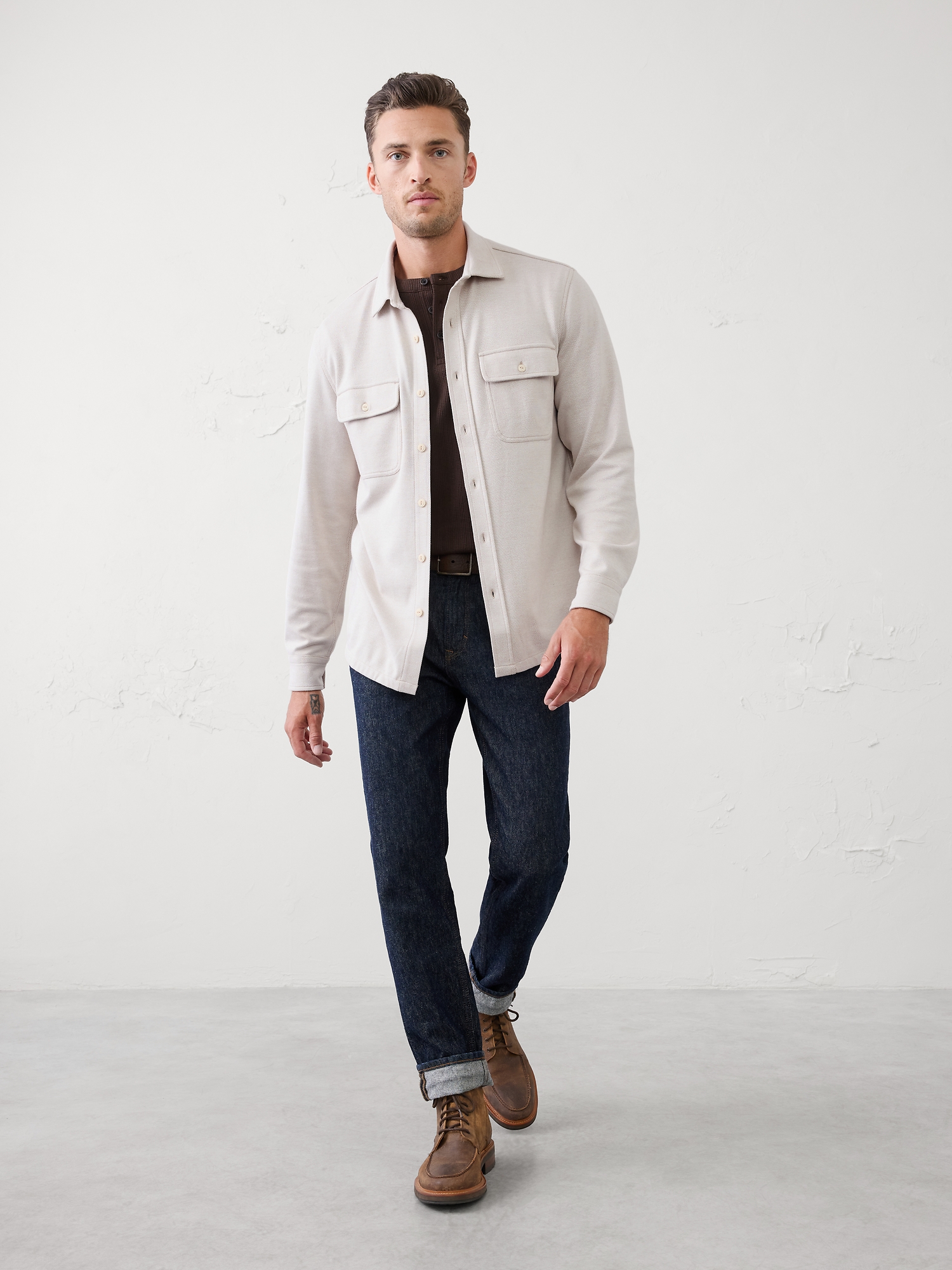 Chemise standard en chamois - Crème Douceâtre
