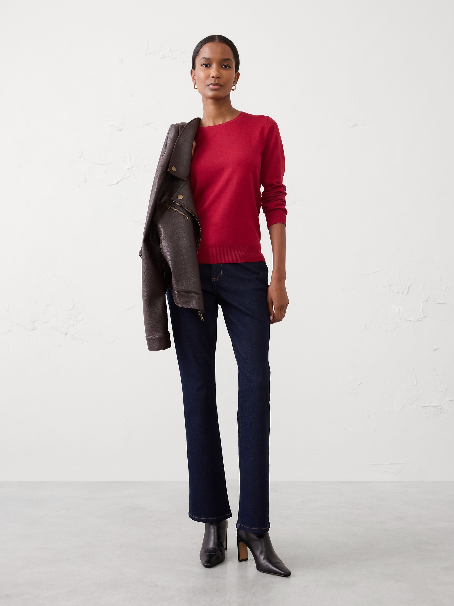 Forever Crew-Neck Sweater - Pure Red