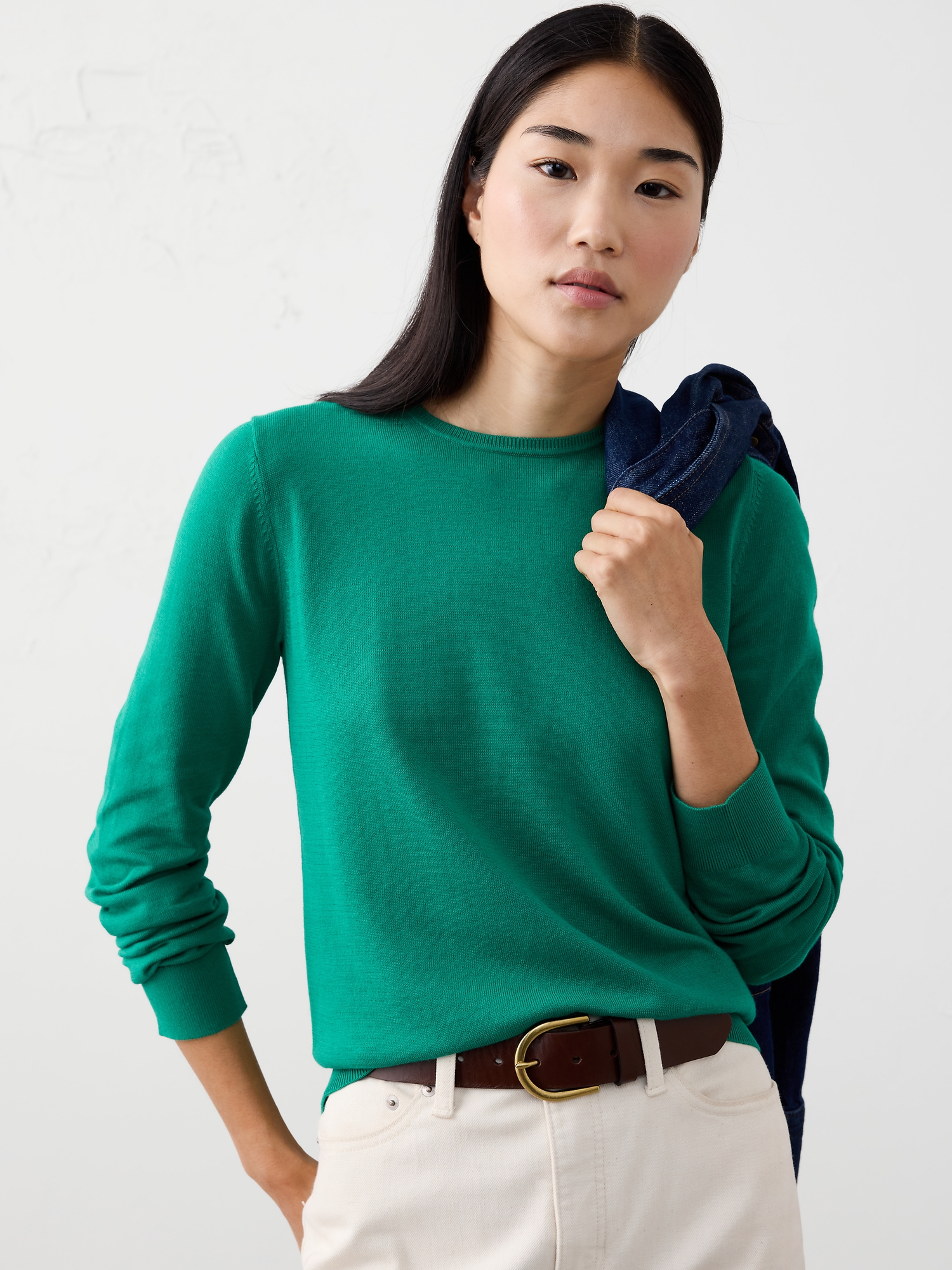 Forever Crew-Neck Sweater - Emerald Cove