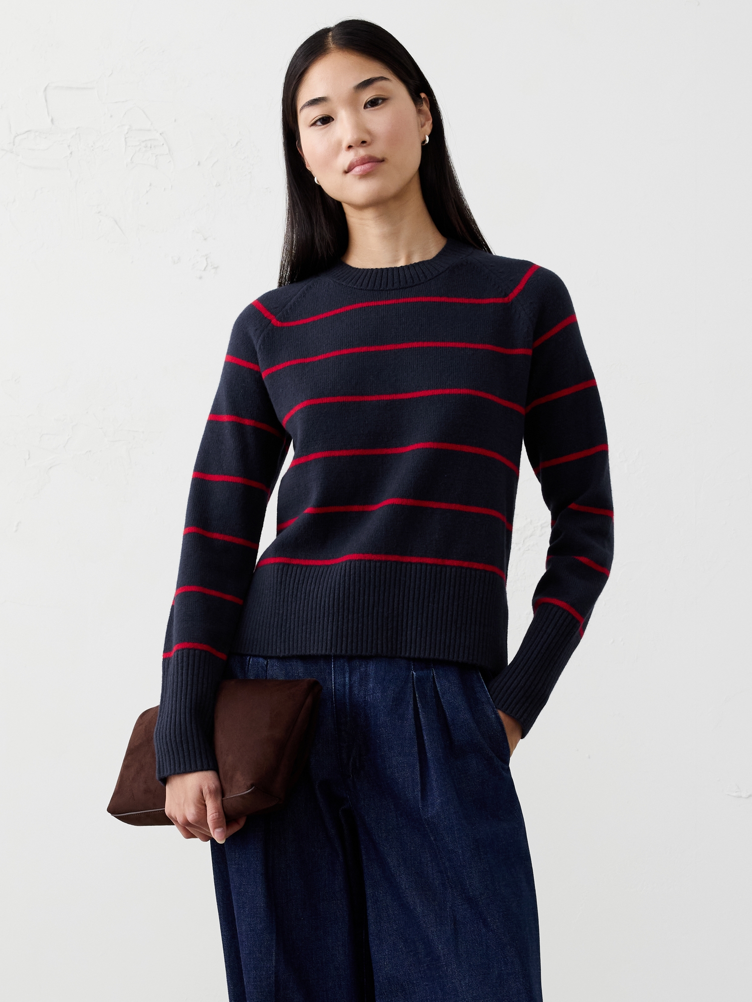 Perfectly Soft Sweater - Navy Stripe