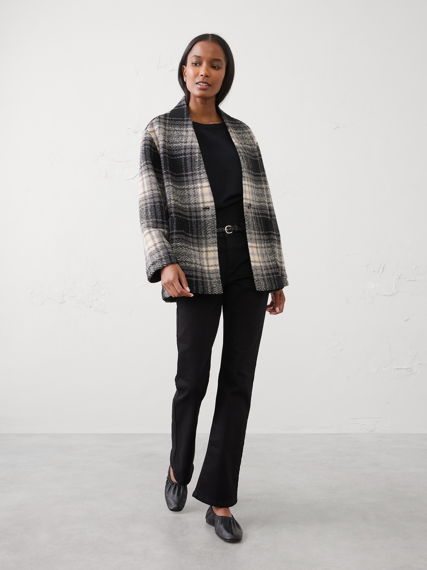 Image number 1 showing, Knit Bouclé Coat