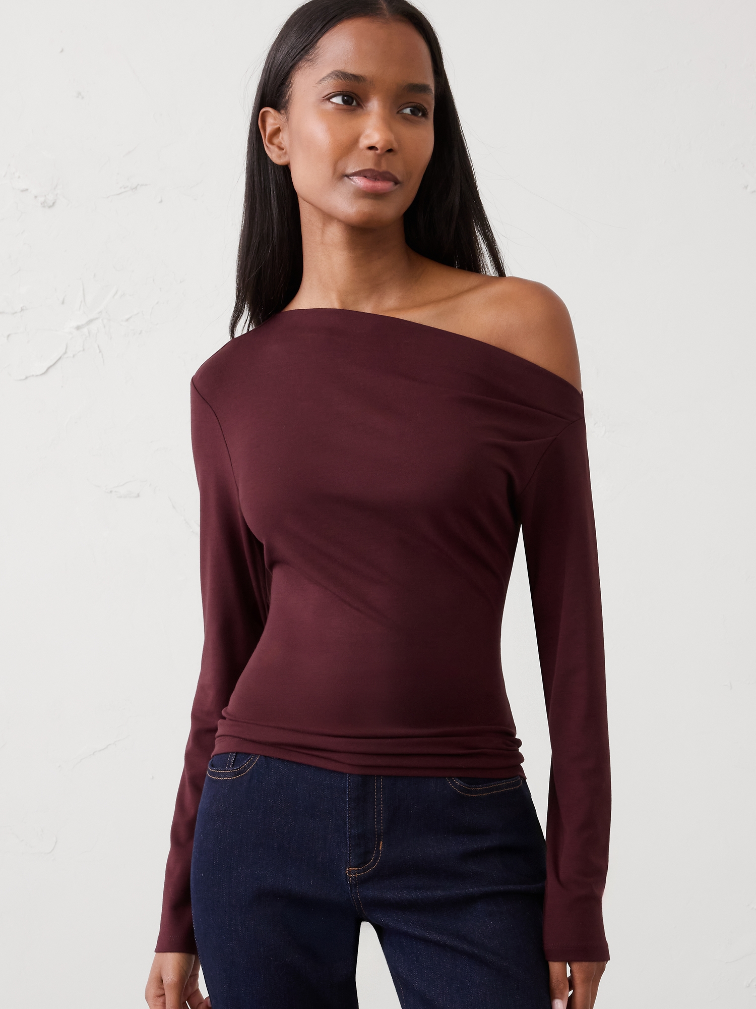 Asymmetrical Soft Top - Vino Rosso