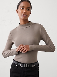 EFFLORESCENCE×Banana-naWIDE MOCK レディースM Ribbed Mock-Neck Top | Banana Republic Factory