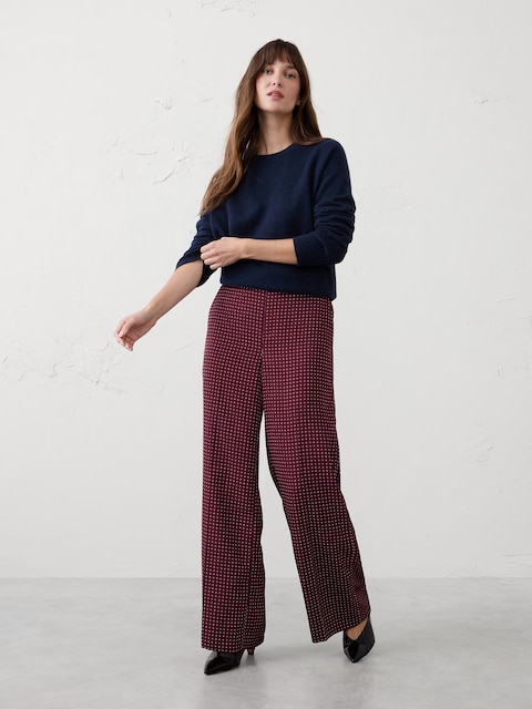 PANTALON HAYDEN À JAMBE LARGE EN SATIN