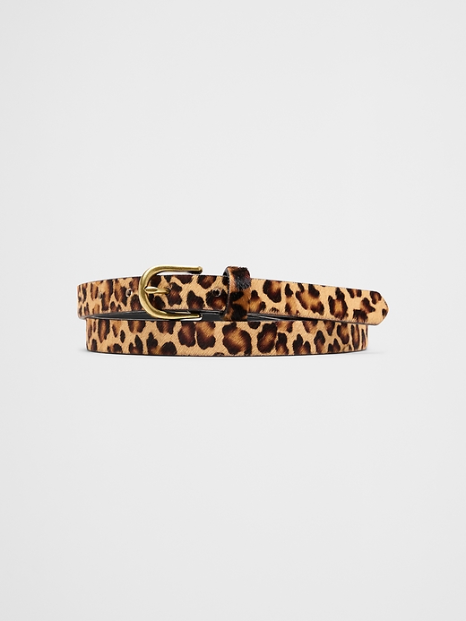 Vegan Leopard Pony Hair Skinny Belt | Banana Republic Factory display picture 3