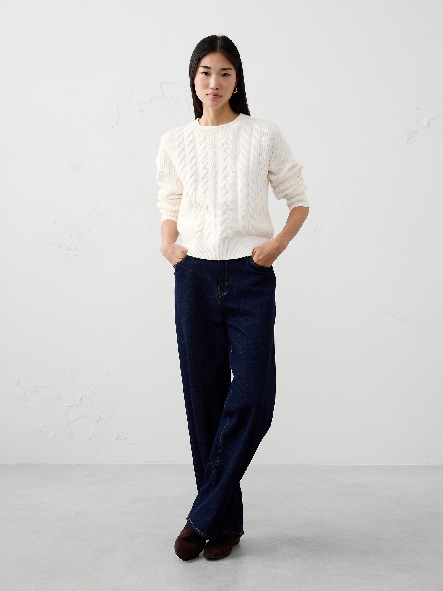 Cable Pullover Sweater - Snow Day