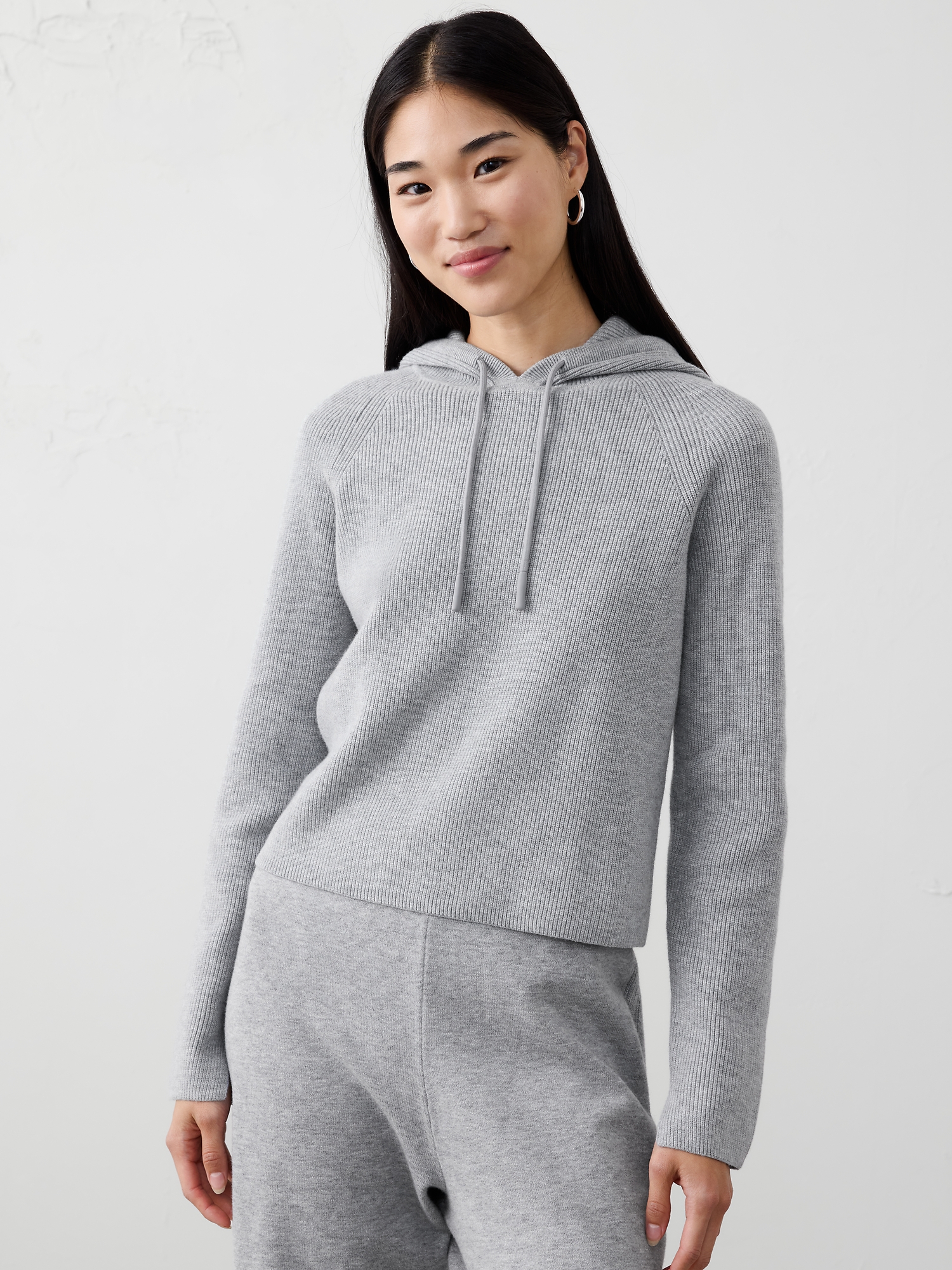 Image number 1 showing, Ribbed Sweater Hoodie
