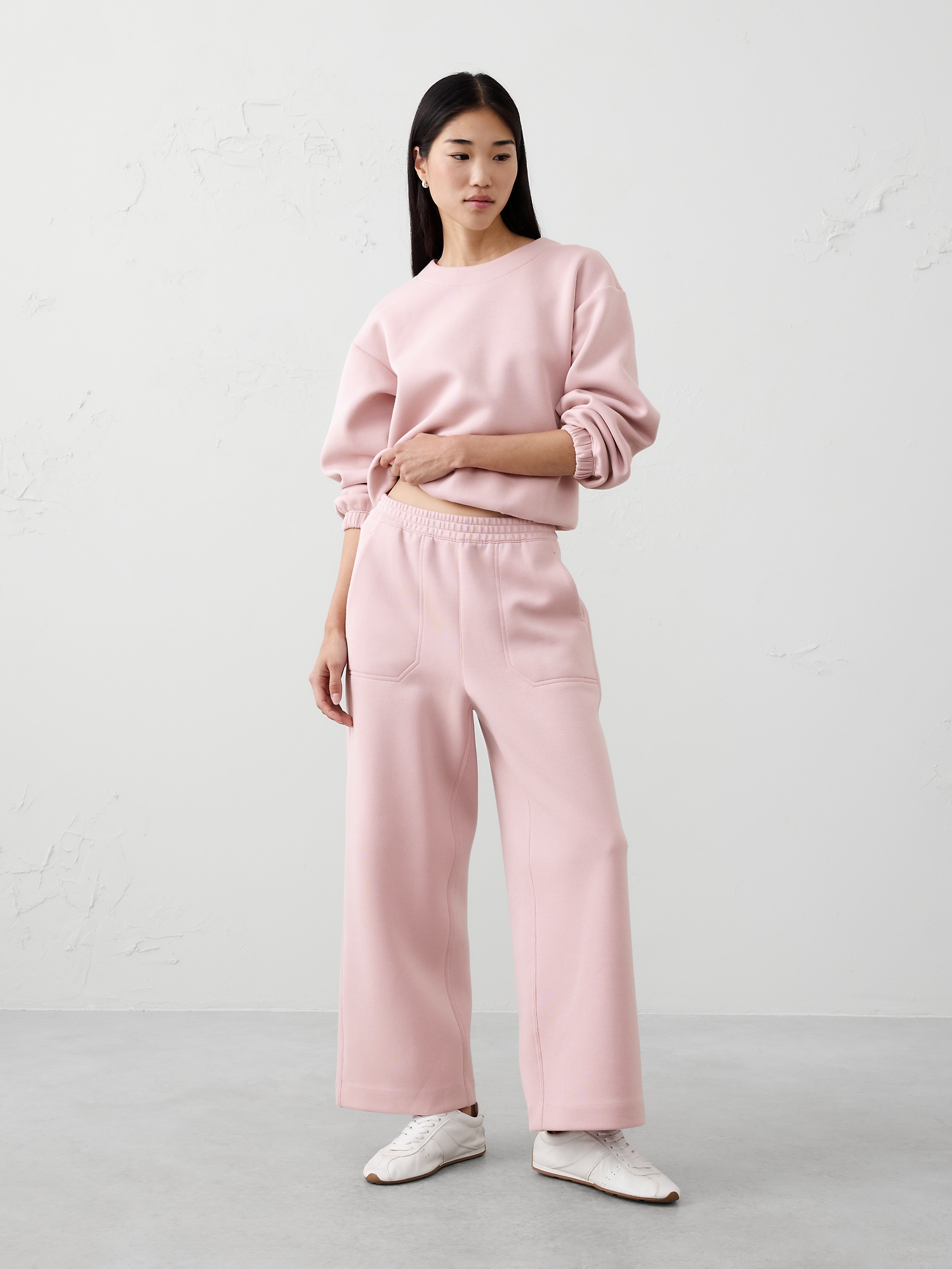Knit Wide-Leg High-Rise Pant