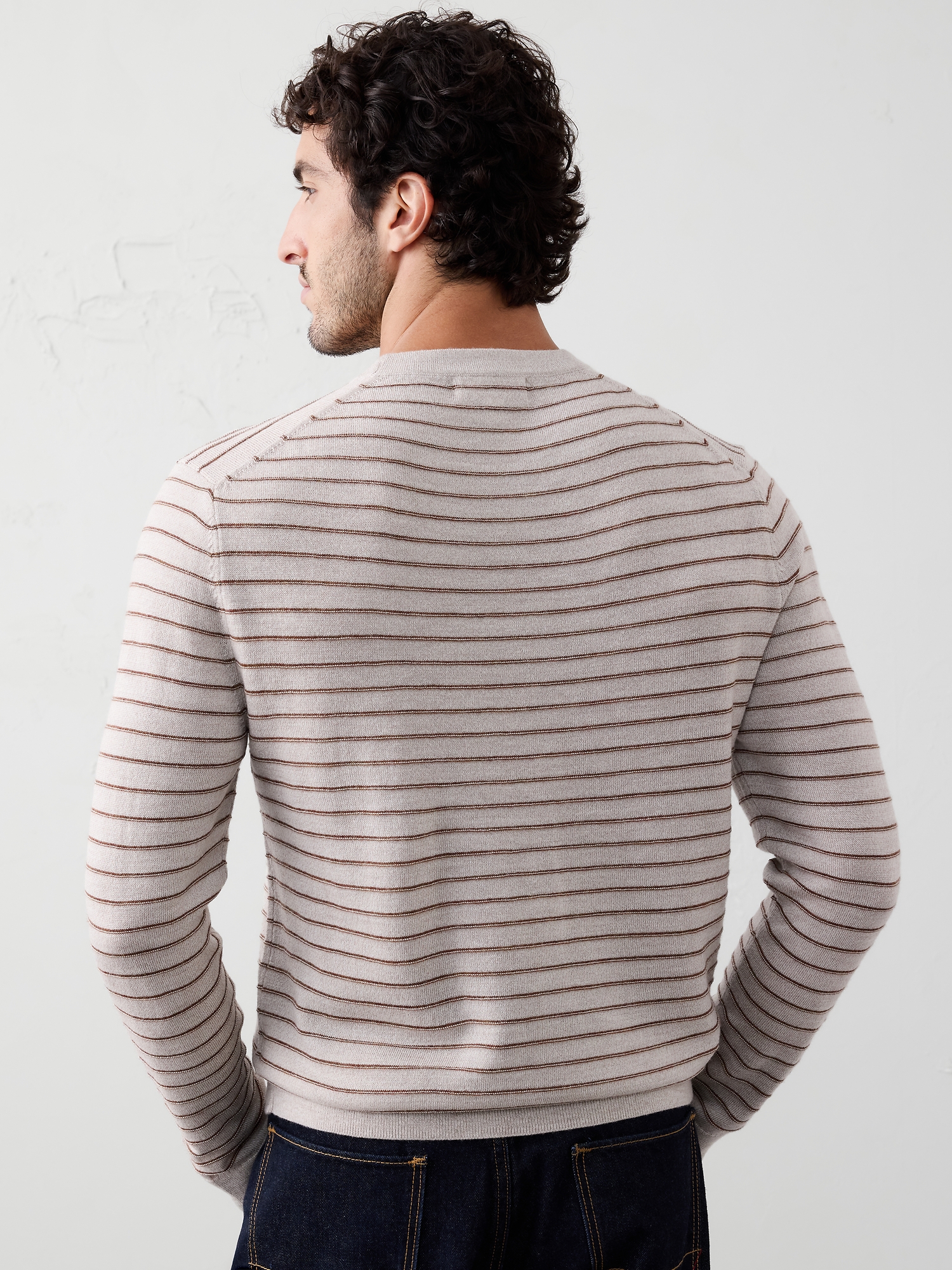 Image number 2 showing, Merino Wool Textured Striped Sweater