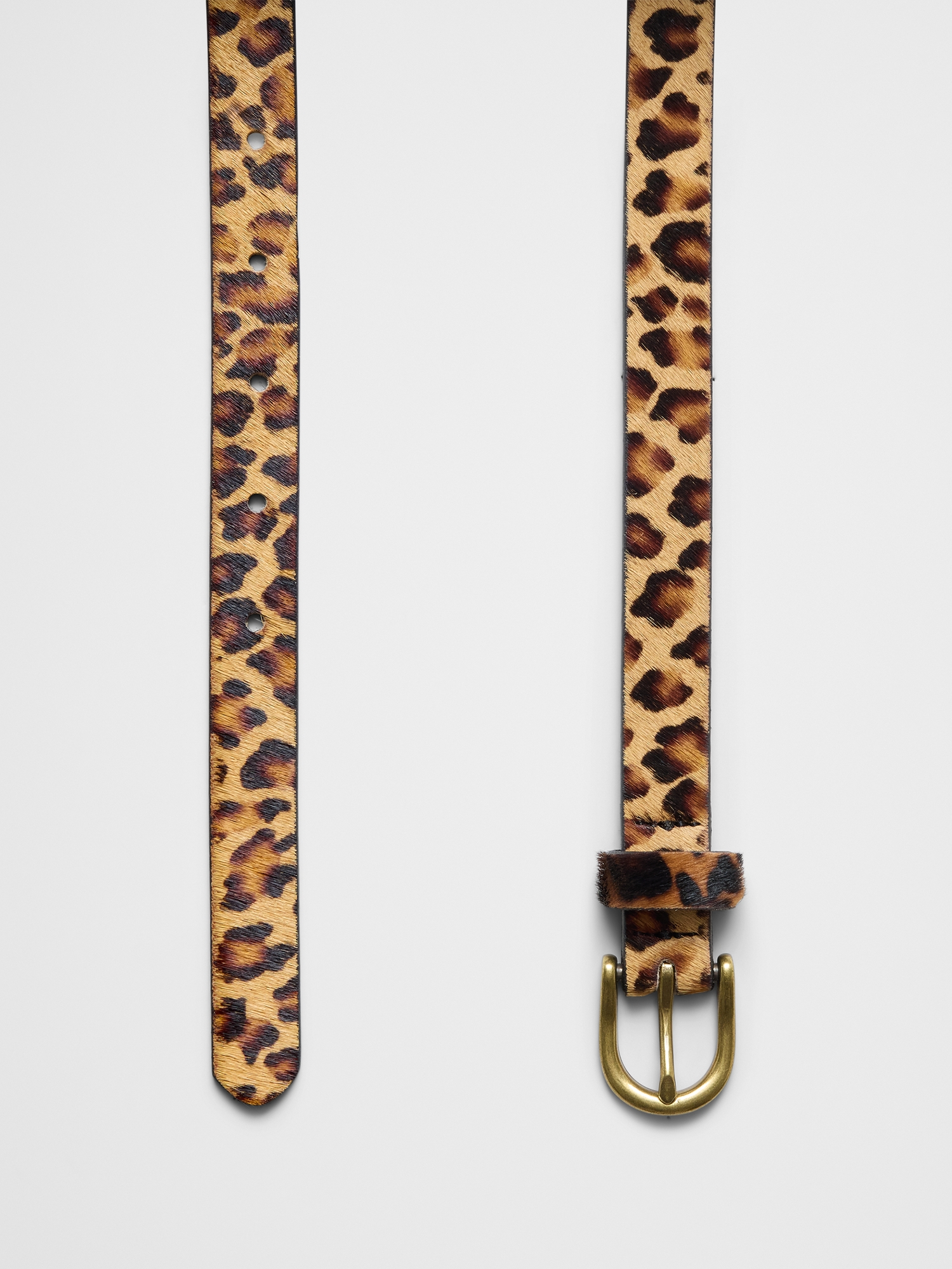 L'image numéro 2 présente Ceinture fine en similipoils de poney à motif léopard