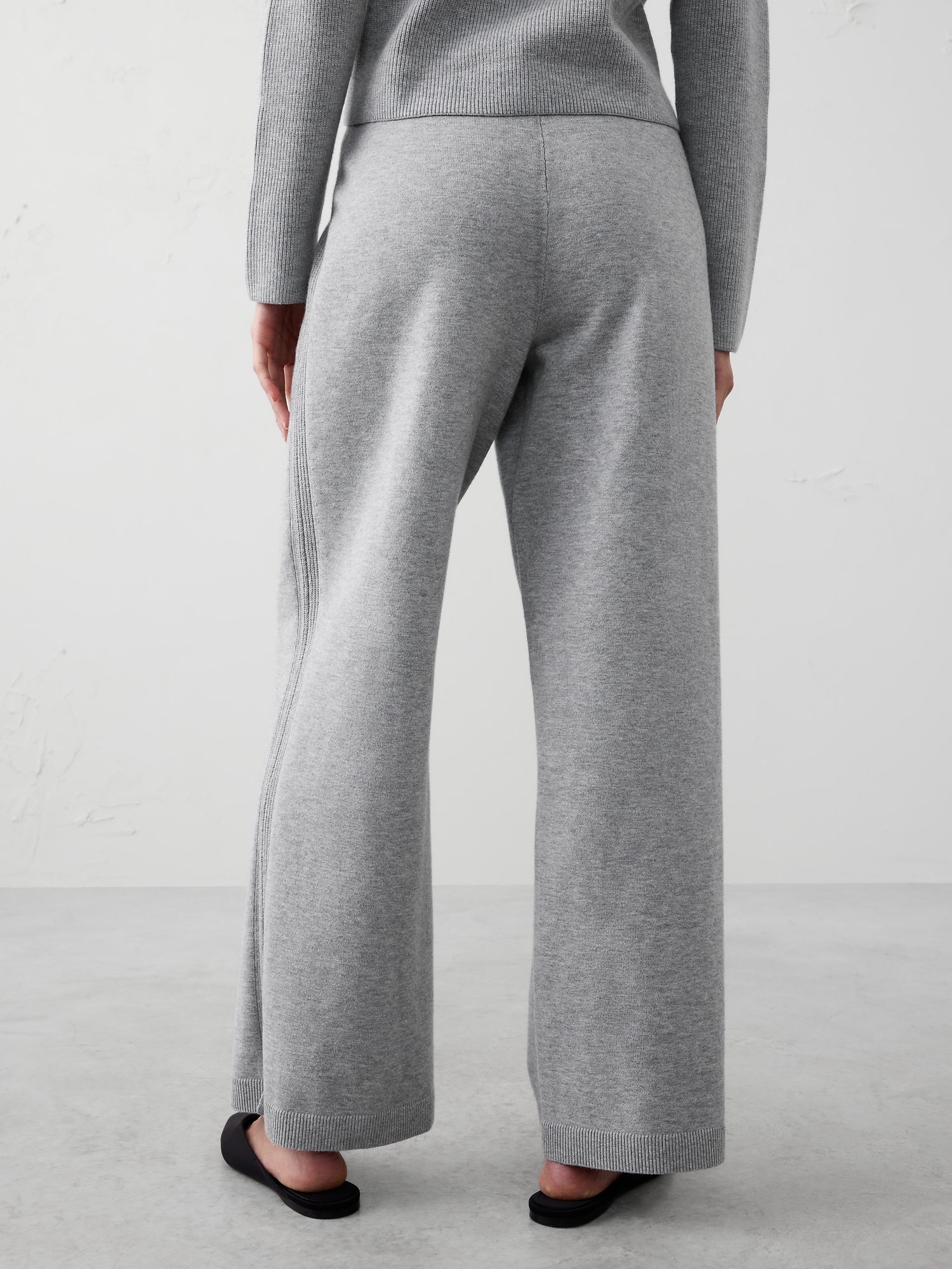 Image number 2 showing, Wide-Leg Mid-Rise Pull-On Sweater Pant
