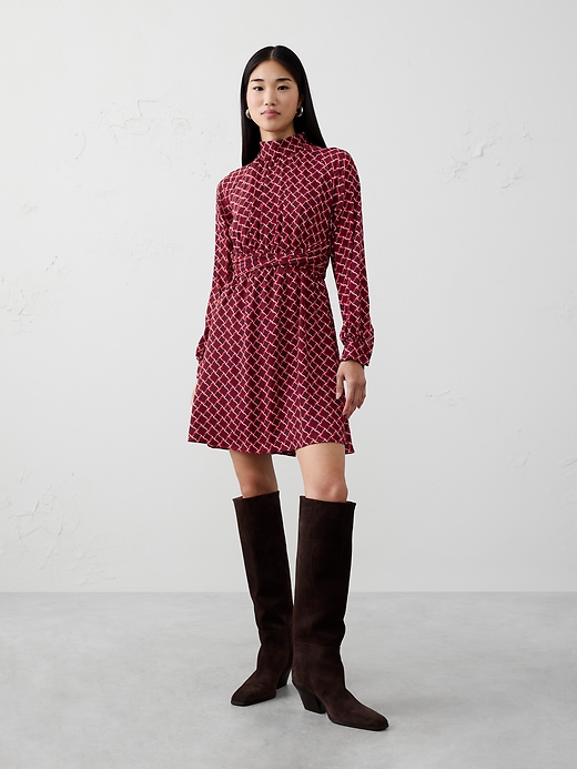 mini dress banana republic Banana Republic Women's Viscose-Linen Scoop-Neck Mini Dress Red Tomato Paste Size S