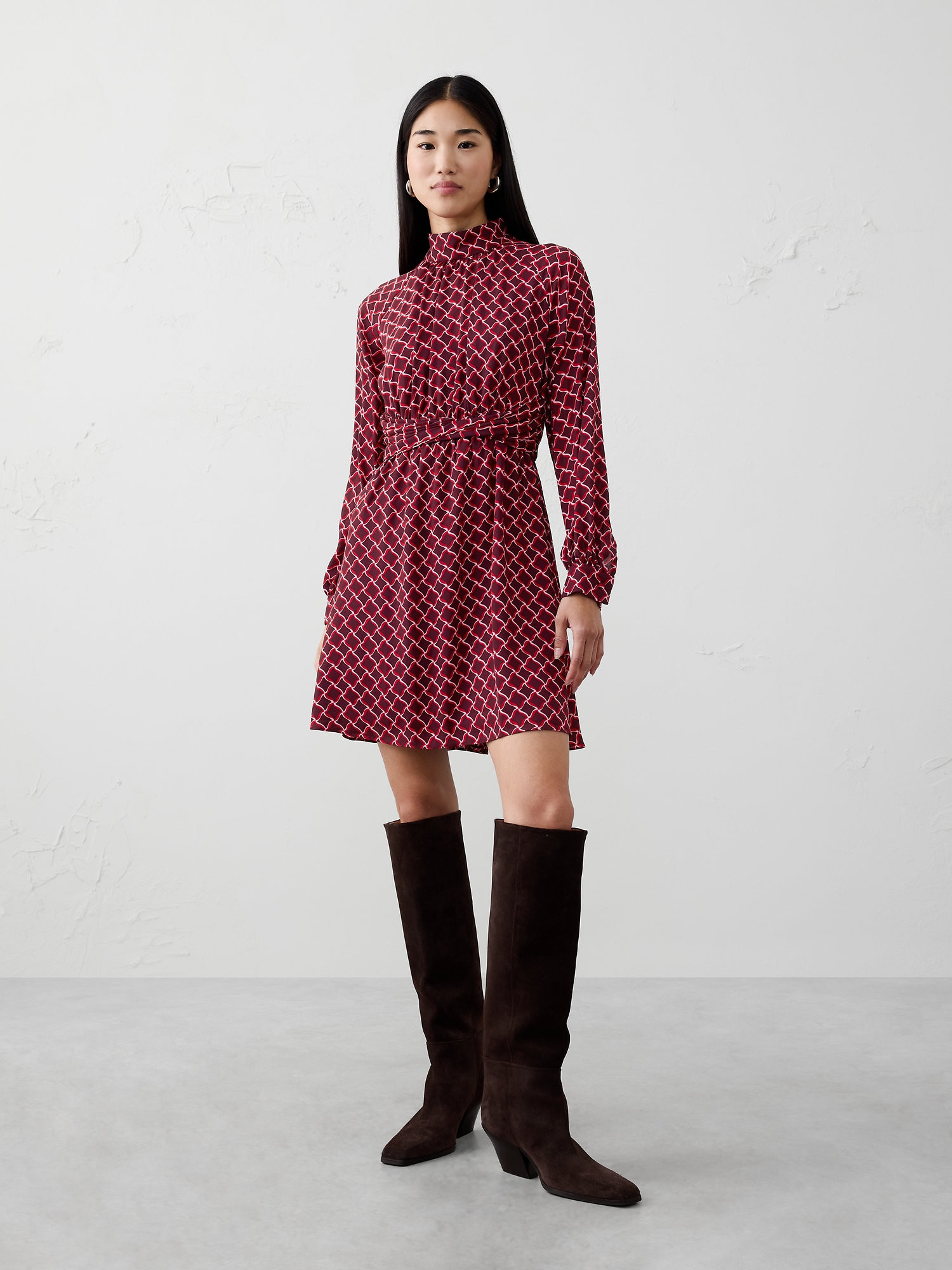 Image number 1 showing, Twisted-Waist Mini Dress