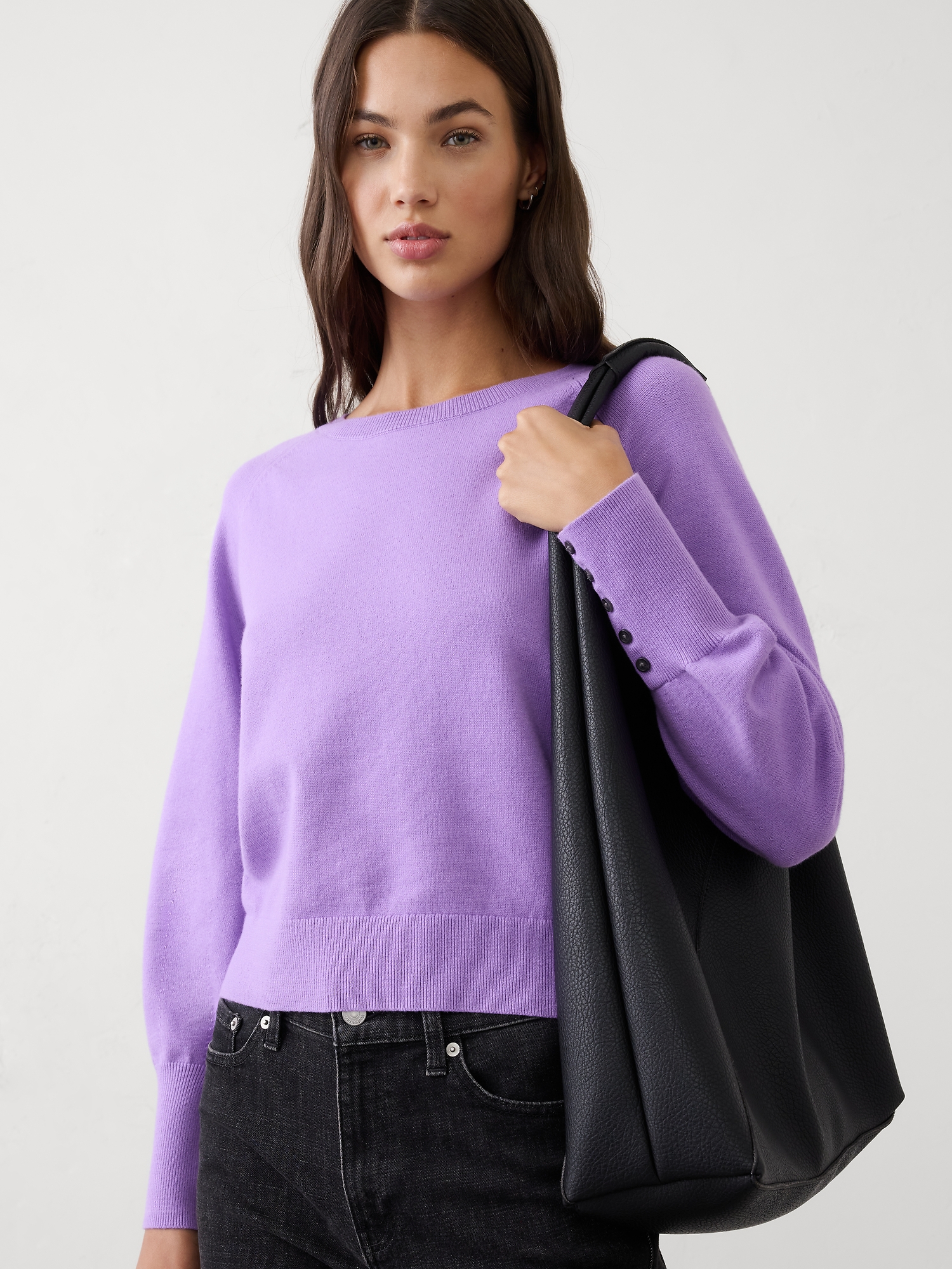 Volume-Sleeve Sweater - Deep Violet