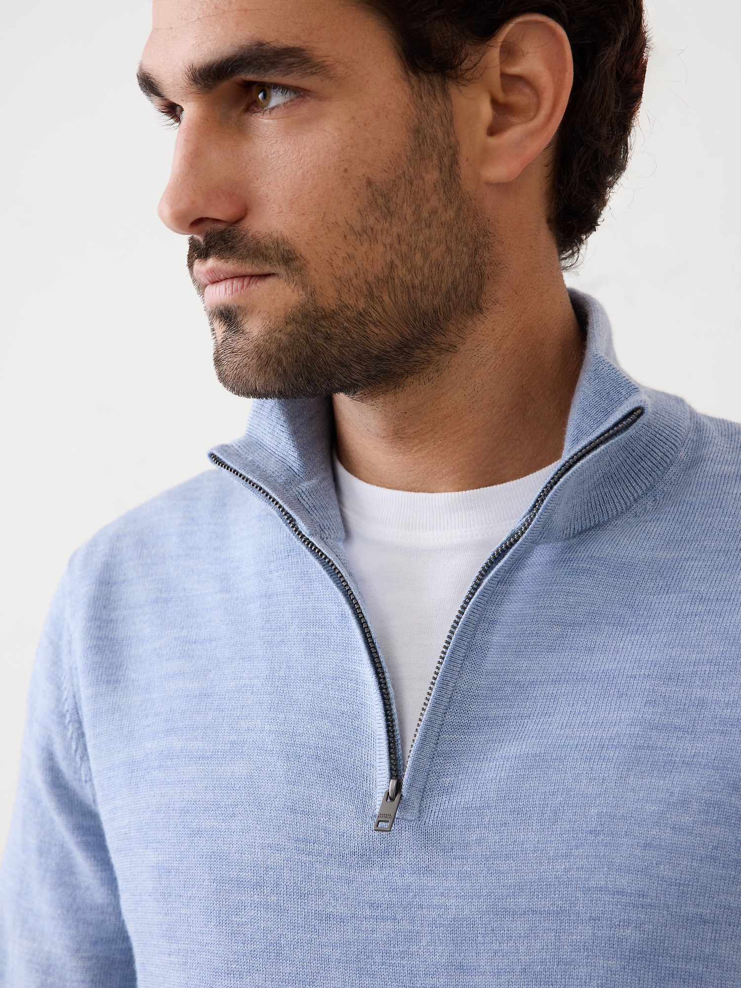 Image number 3 showing, Merino Wool Half-Zip Sweater
