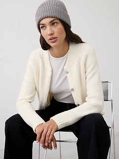 Boucle Bomber Sweater Jacket | Banana Republic Factory