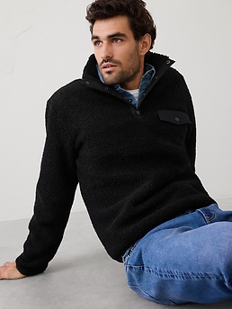 Quarter Snap Sherpa | Banana Republic Factory