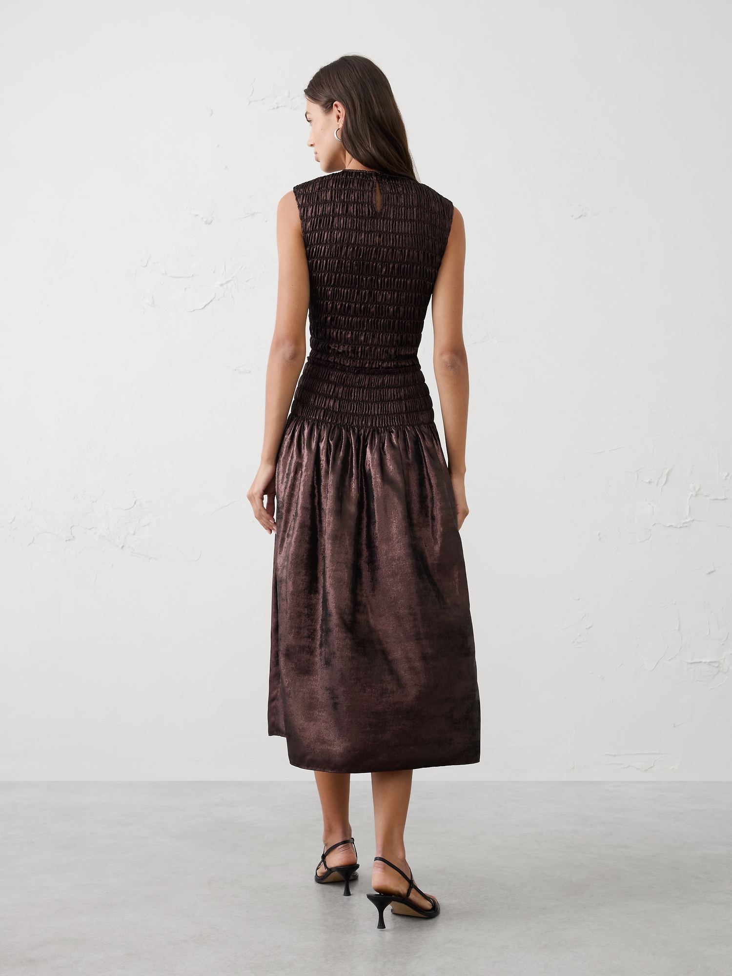 Image number 2 showing, Metallic Maxi Fit-and-Flare Dress