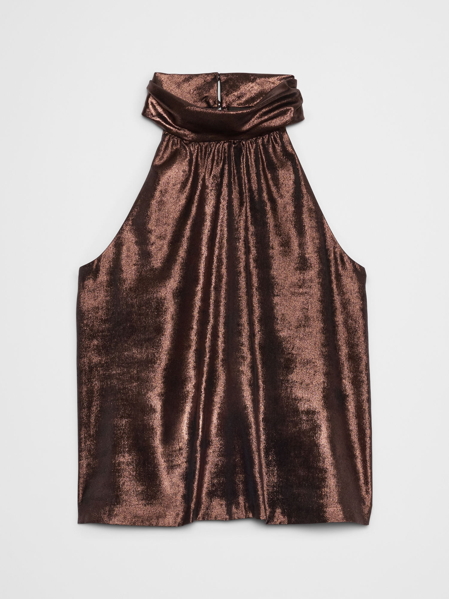 Image number 4 showing, Metallic Halter Mock-Neck Top