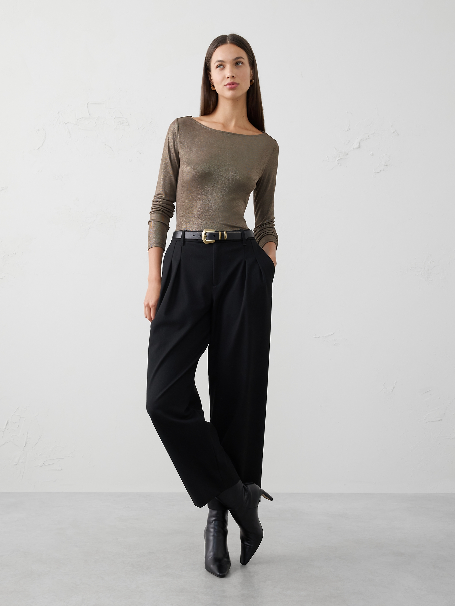 Image number 1 showing, Foiled Ribbed Top