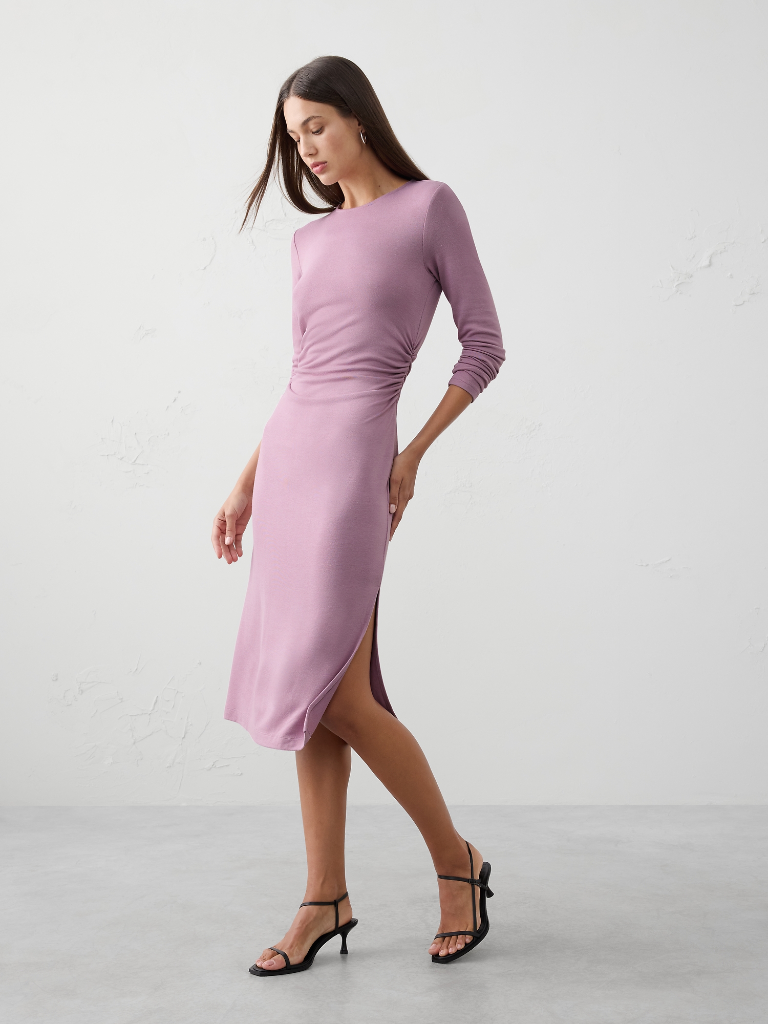 Image number 3 showing, Soft Luxe Shirred-Side Midi Dress