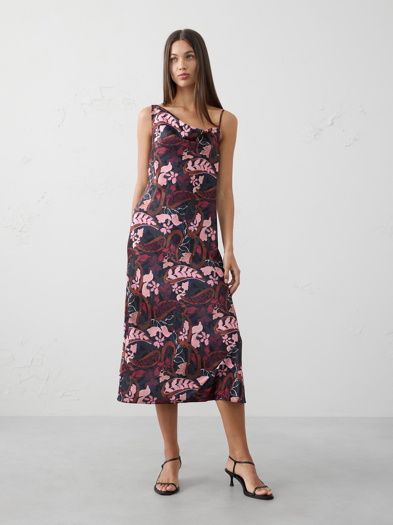 Image number 1 showing, Satin Midi Sheath Dress (photo Maxi)