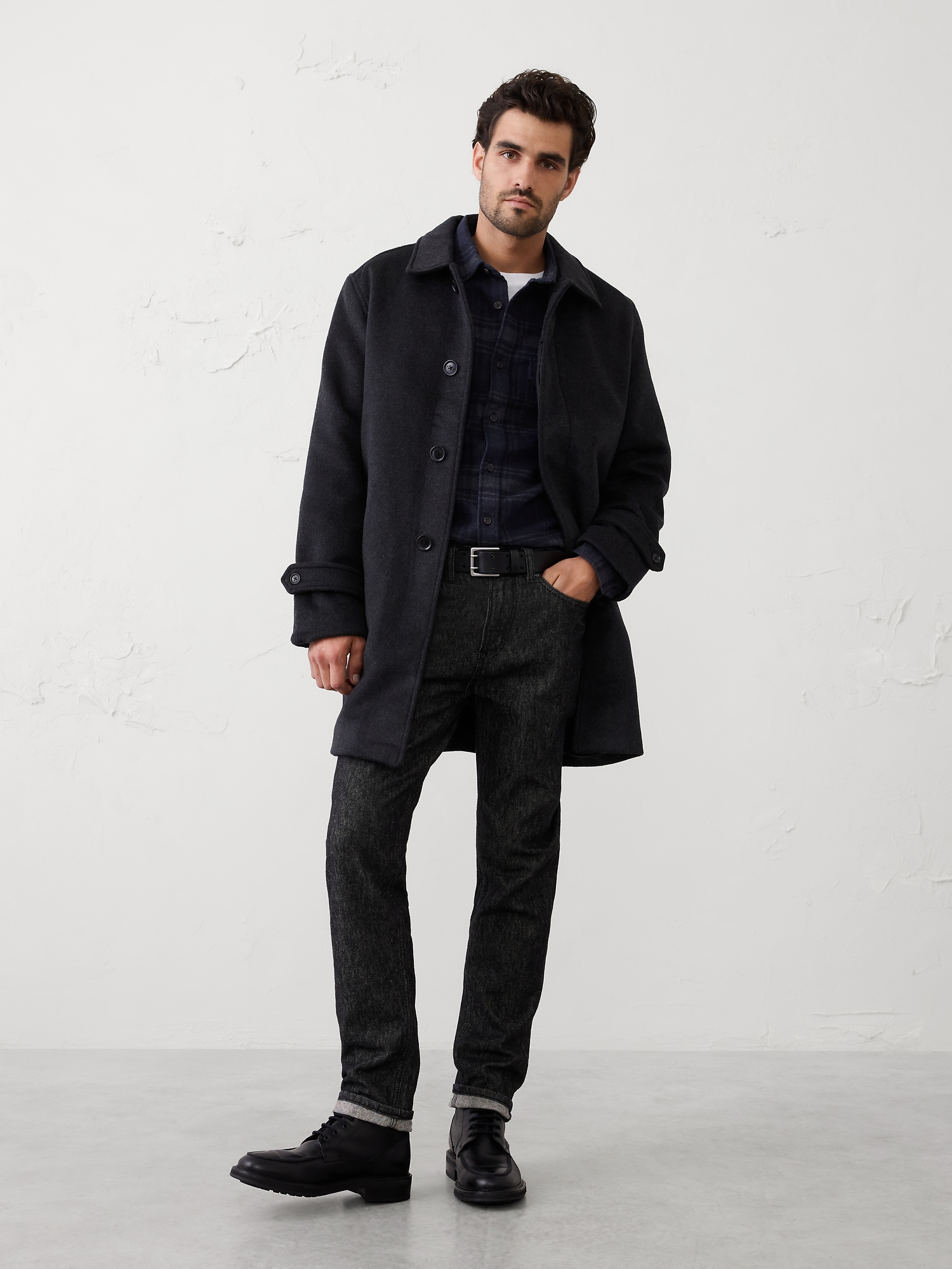 Wool Mac Jacket - Charcoal