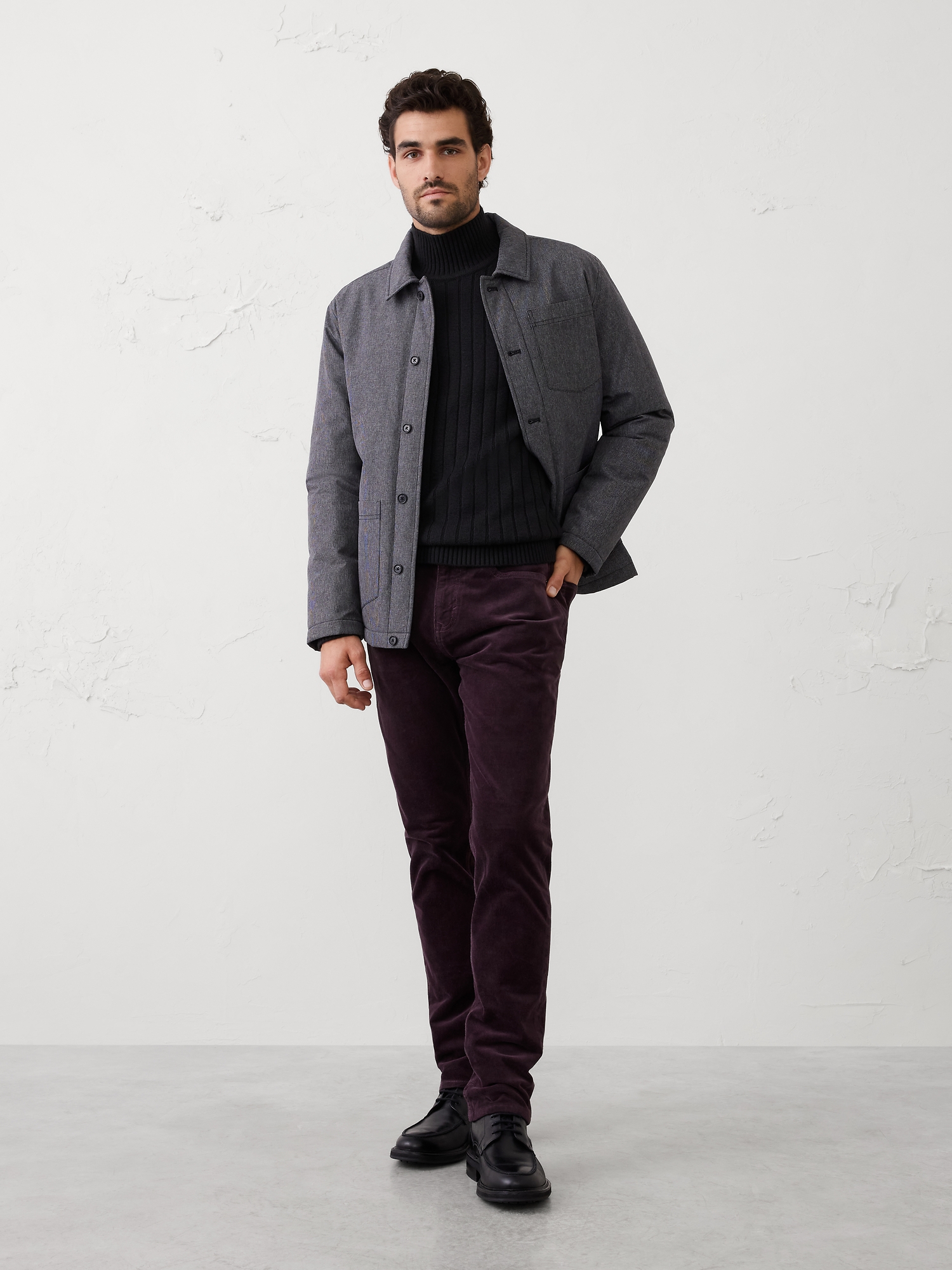 Slim Travel Corduroy Pant - Plum